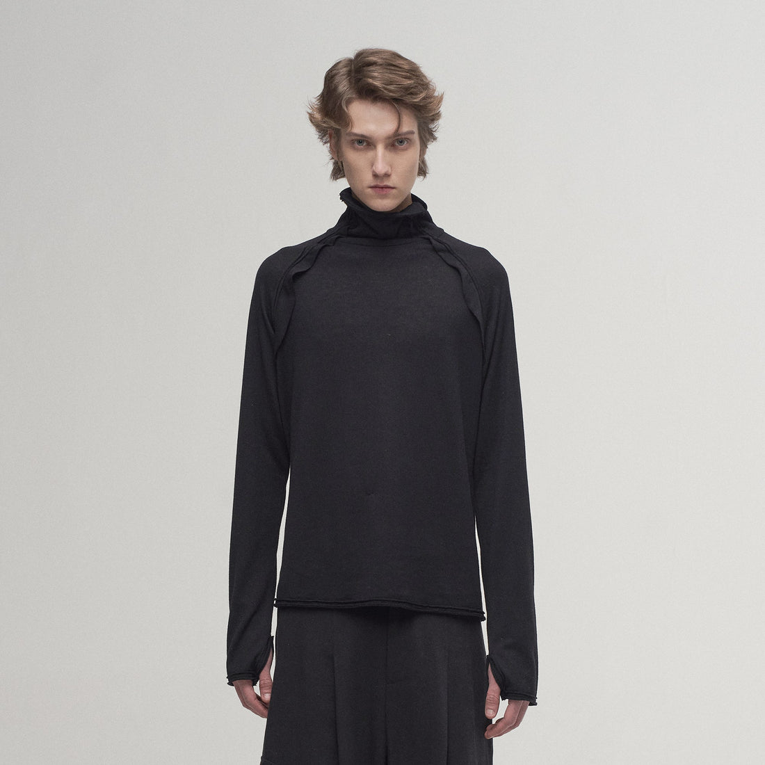 ILNya Nieternite Nifutur Ruffle Tape Shoulder Long Sleeve Tee-L/S Tee-S(0)-Free Shipping Leatheretro