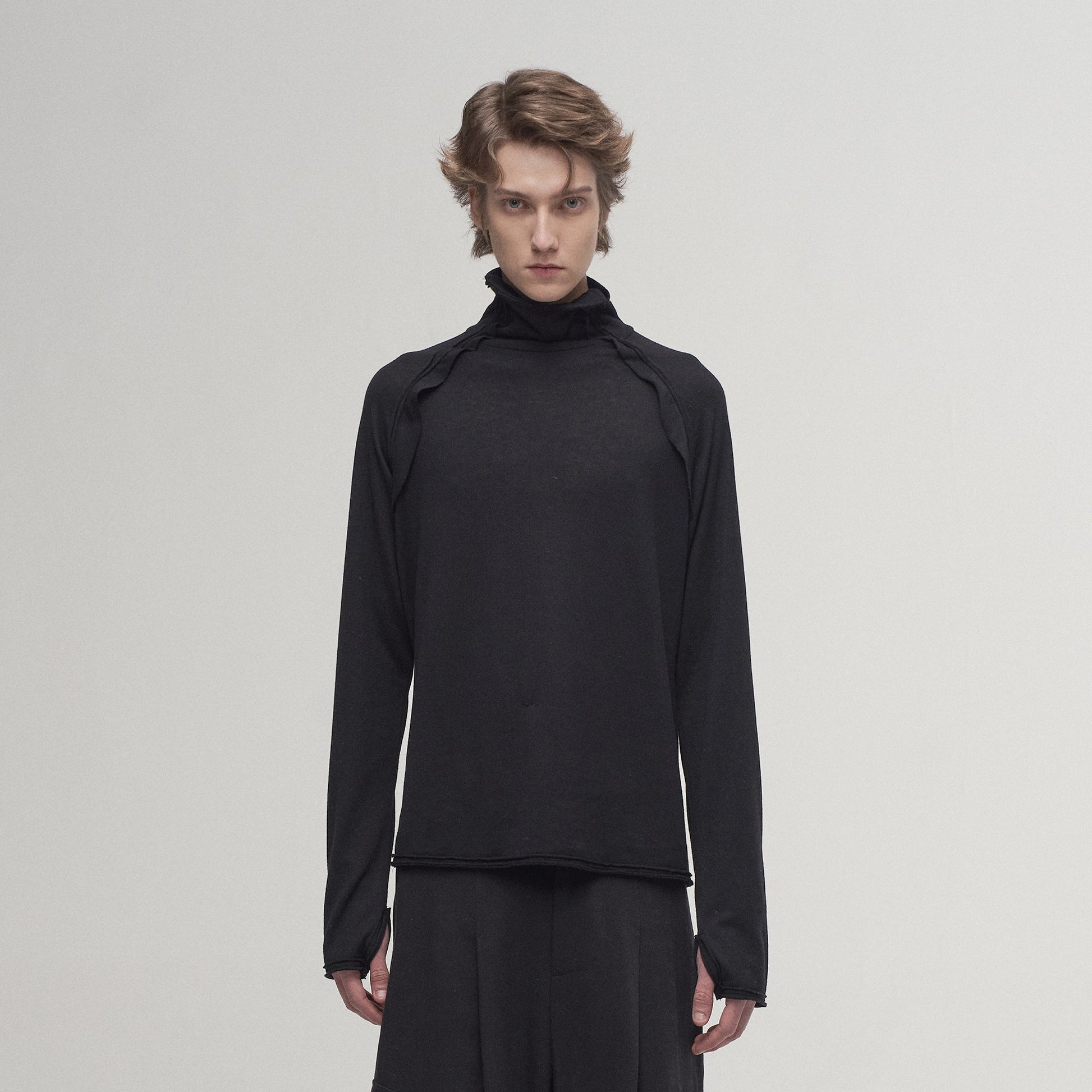 ILNya Nieternite Nifutur Ruffle Tape Shoulder Long Sleeve Tee-L/S Tee-S(0)-Free Shipping Leatheretro