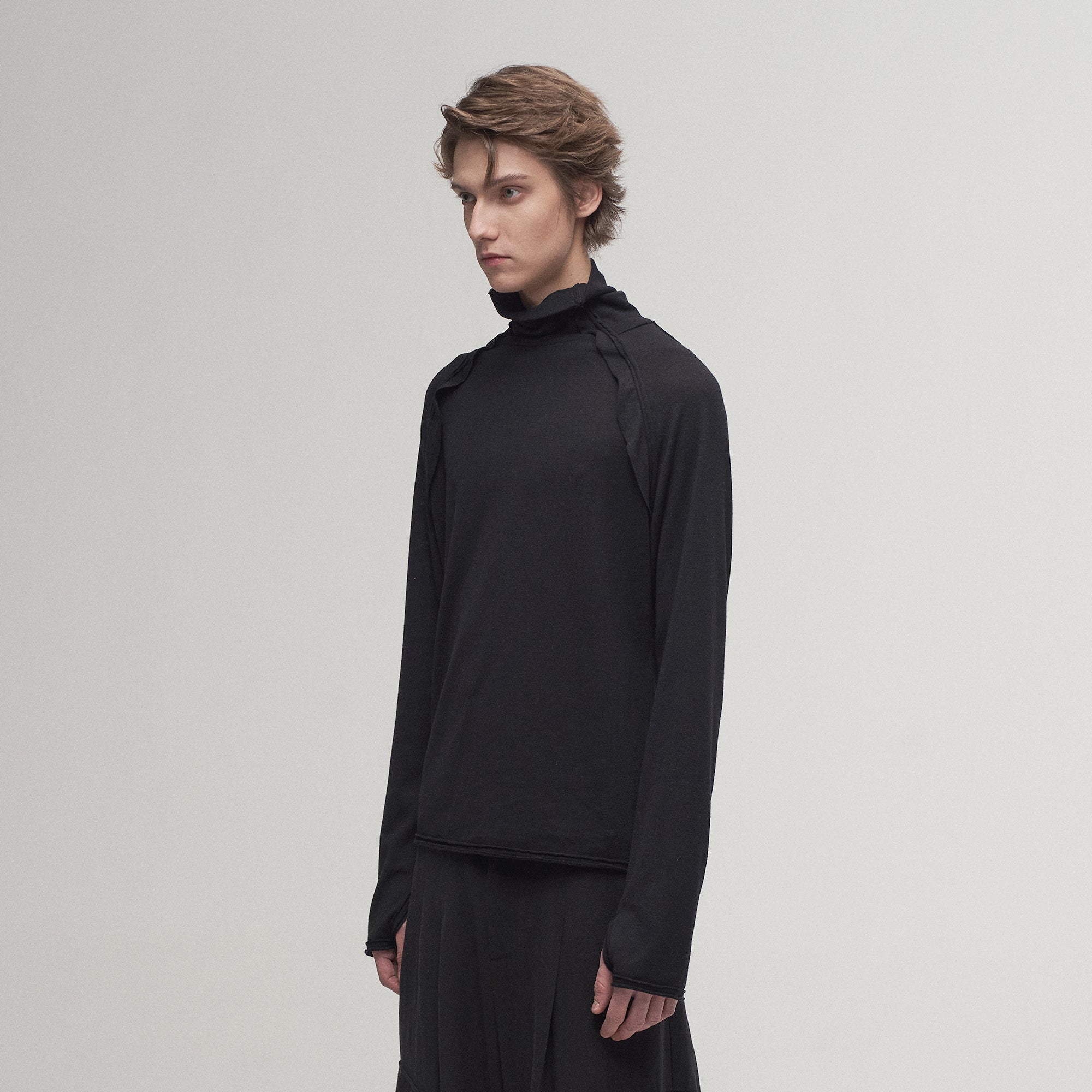 ILNya Nieternite Nifutur Ruffle Tape Shoulder Long Sleeve Tee-L/S Tee-S(0)-Free Shipping Leatheretro