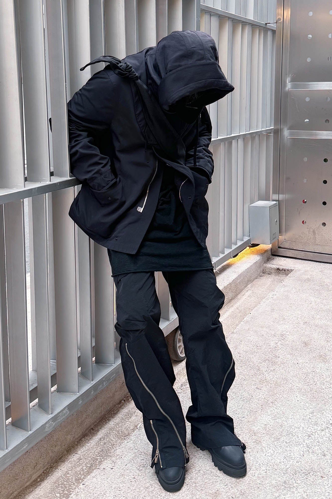 RELABEL Flared Multi-Zip Cargo Pants-Pants-S-Free Shipping Leatheretro