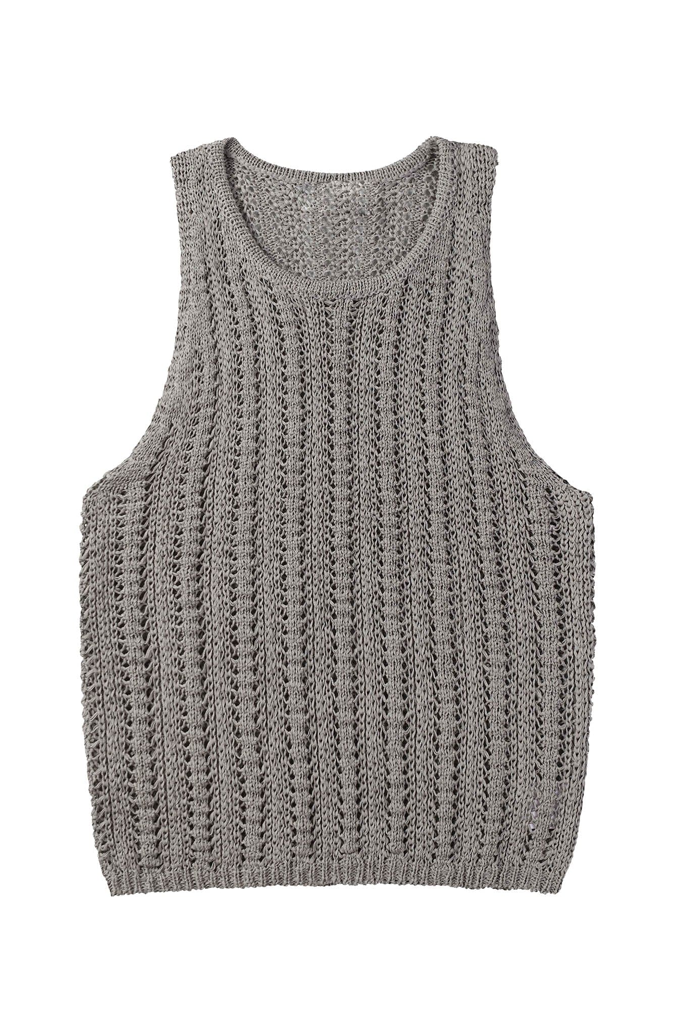 CLP Knitted Tank Top-Tank Top-M-Black-Free Shipping Leatheretro