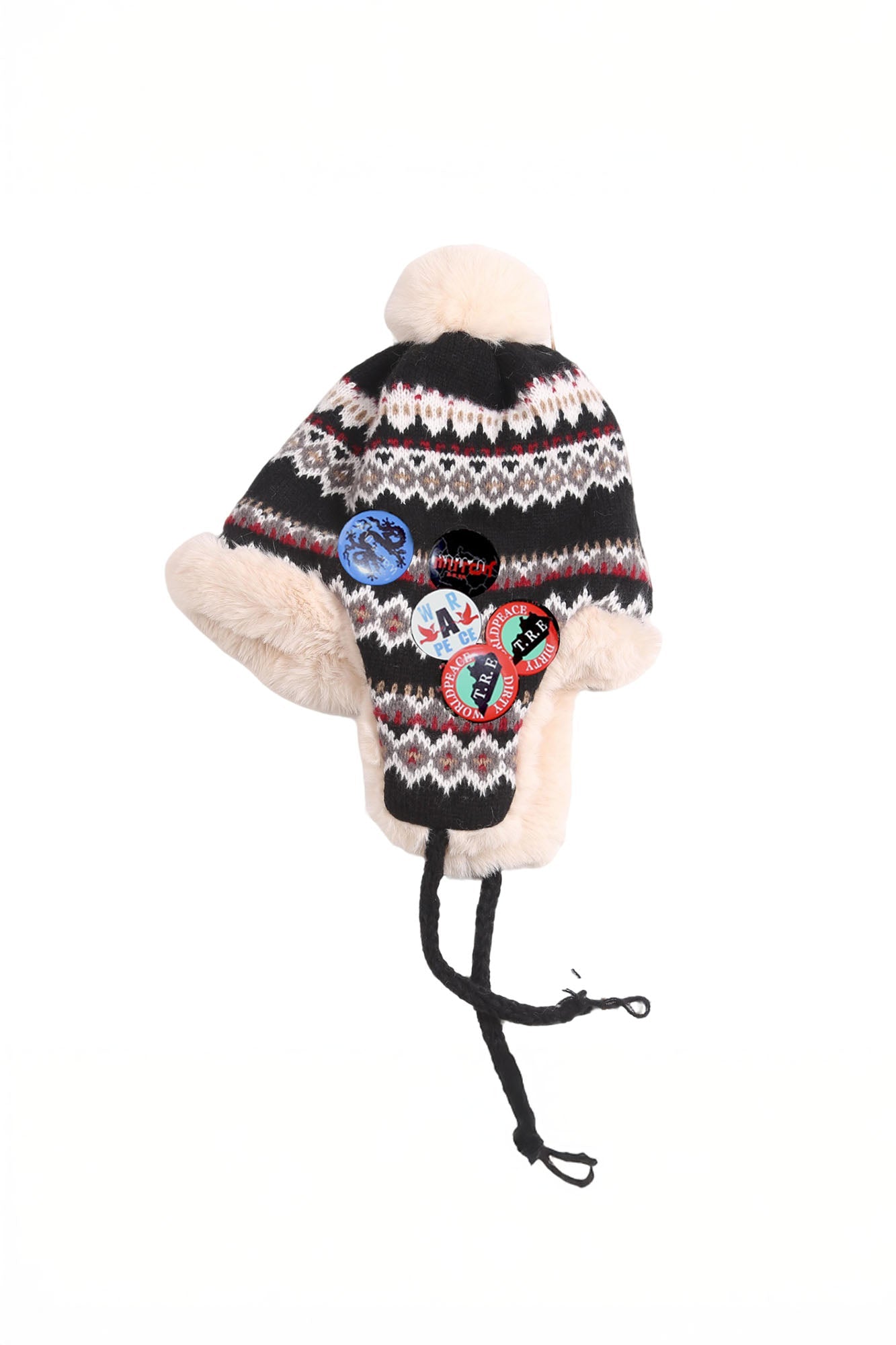 TRECLUB Faux-Fur Badge Aviator Hat-Hat, Cap, Beanie-Multicolor-Free Shipping Leatheretro