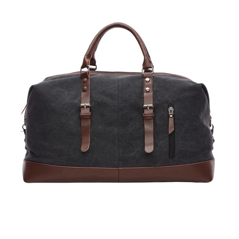Canvas Men's Carry-On Luggage and Duffel Bag-Duffel Bags-Large-Black-Free Shipping Leatheretro