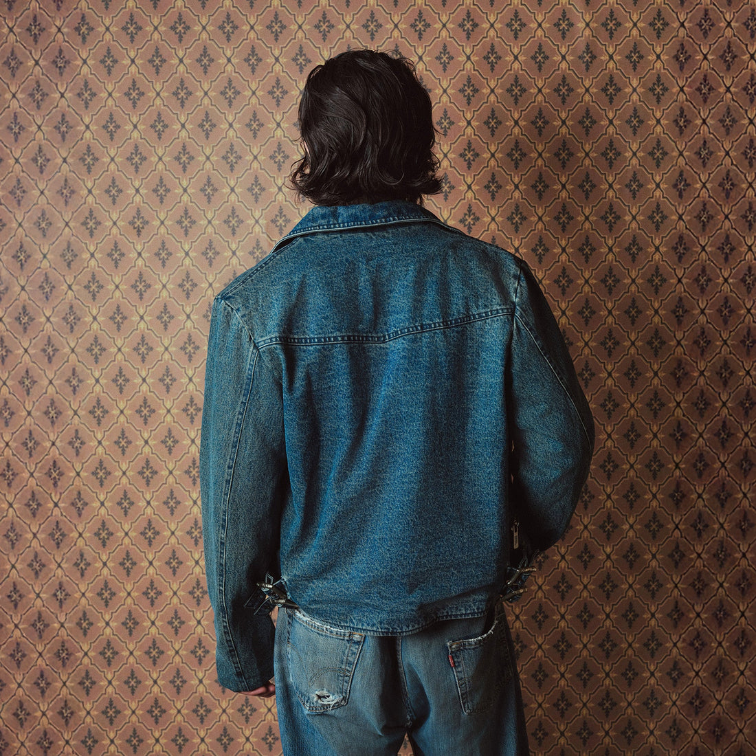 RICHILL Washed Multi-Zip Short Denim Biker Jacket-Jacket-S (Preorder)-Free Shipping Leatheretro