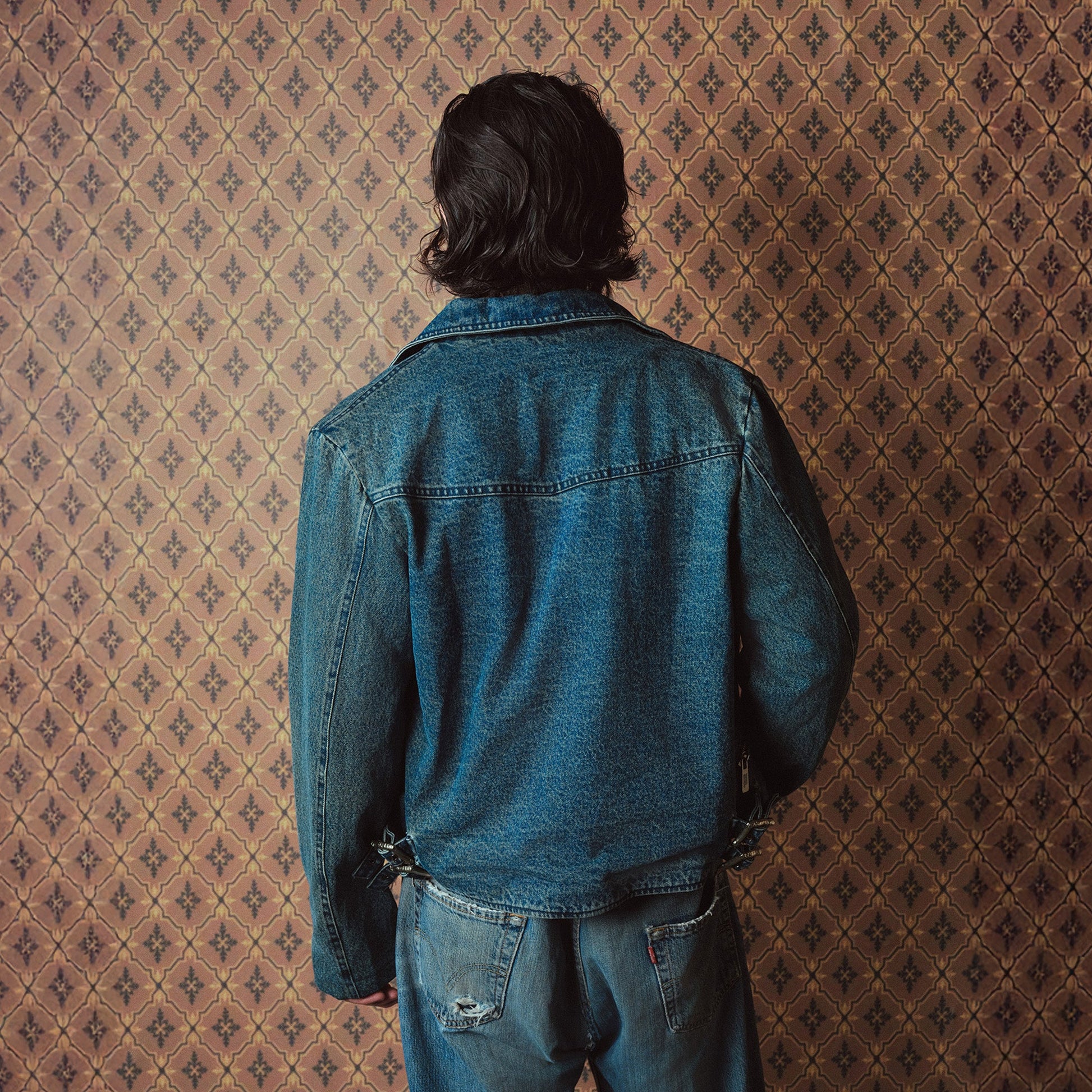 RICHILL Washed Multi-Zip Short Denim Biker Jacket-Jacket-S (Preorder)-Free Shipping Leatheretro