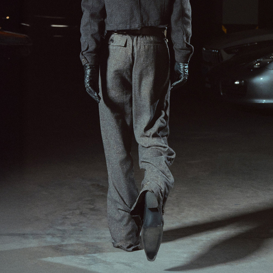 RICHILL Distressed-Hem Herringbone Trousers-Pants-S-Free Shipping Leatheretro