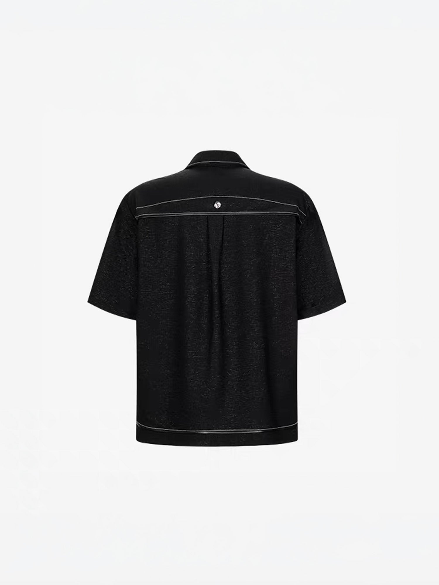 TIWILLTANG Studded Trim Zip-Up Half Shirt-T Shirt-S-Free Shipping Leatheretro