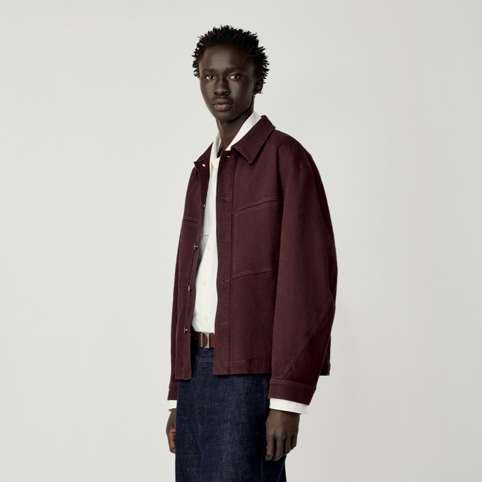 OPICLOTH Washed Patch-Pockets Curved-Cuffs Jacket-Jacket-XS-Purple-Free Shipping Leatheretro