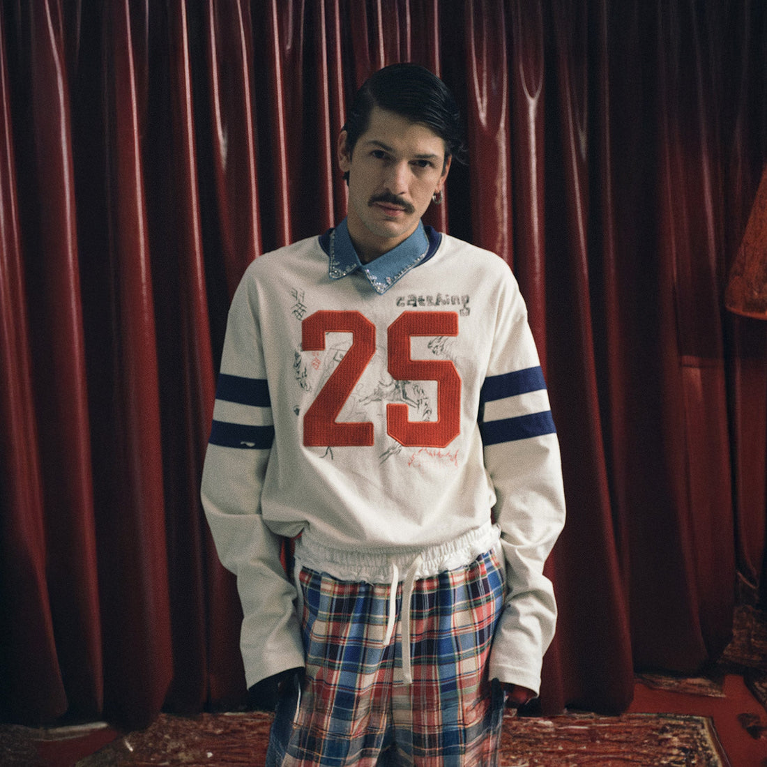 TRECLUB Contrast Fleece-Patch Graffiti Long-Sleeve Tee-L/S Tee-XS-Free Shipping Leatheretro