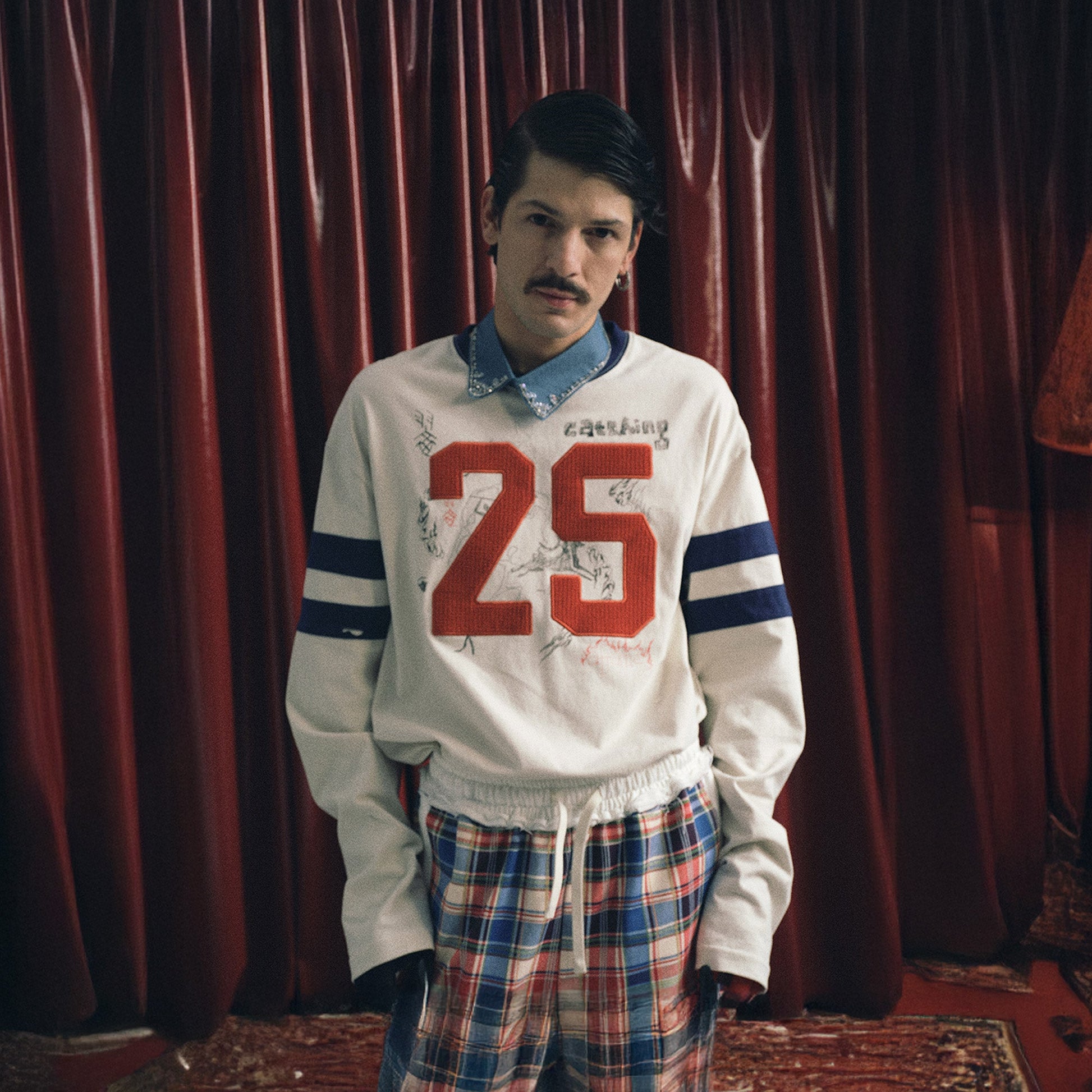 TRECLUB Contrast Fleece-Patch Graffiti Long-Sleeve Tee-L/S Tee-XS-Free Shipping Leatheretro