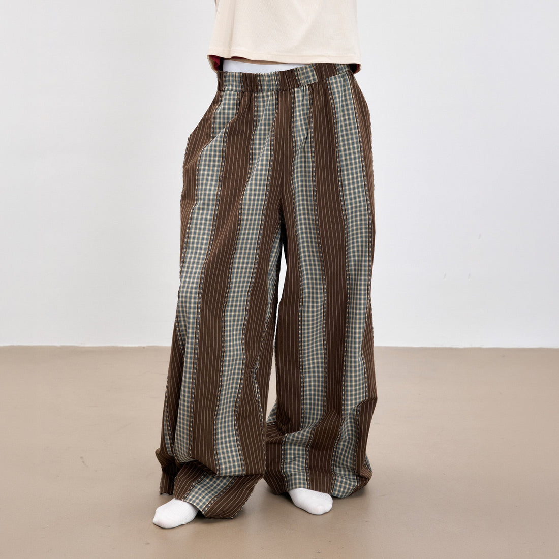 TUIMU Striped Wide-Leg Lounge Pants-Pants-S (Preorder)-Free Shipping Leatheretro