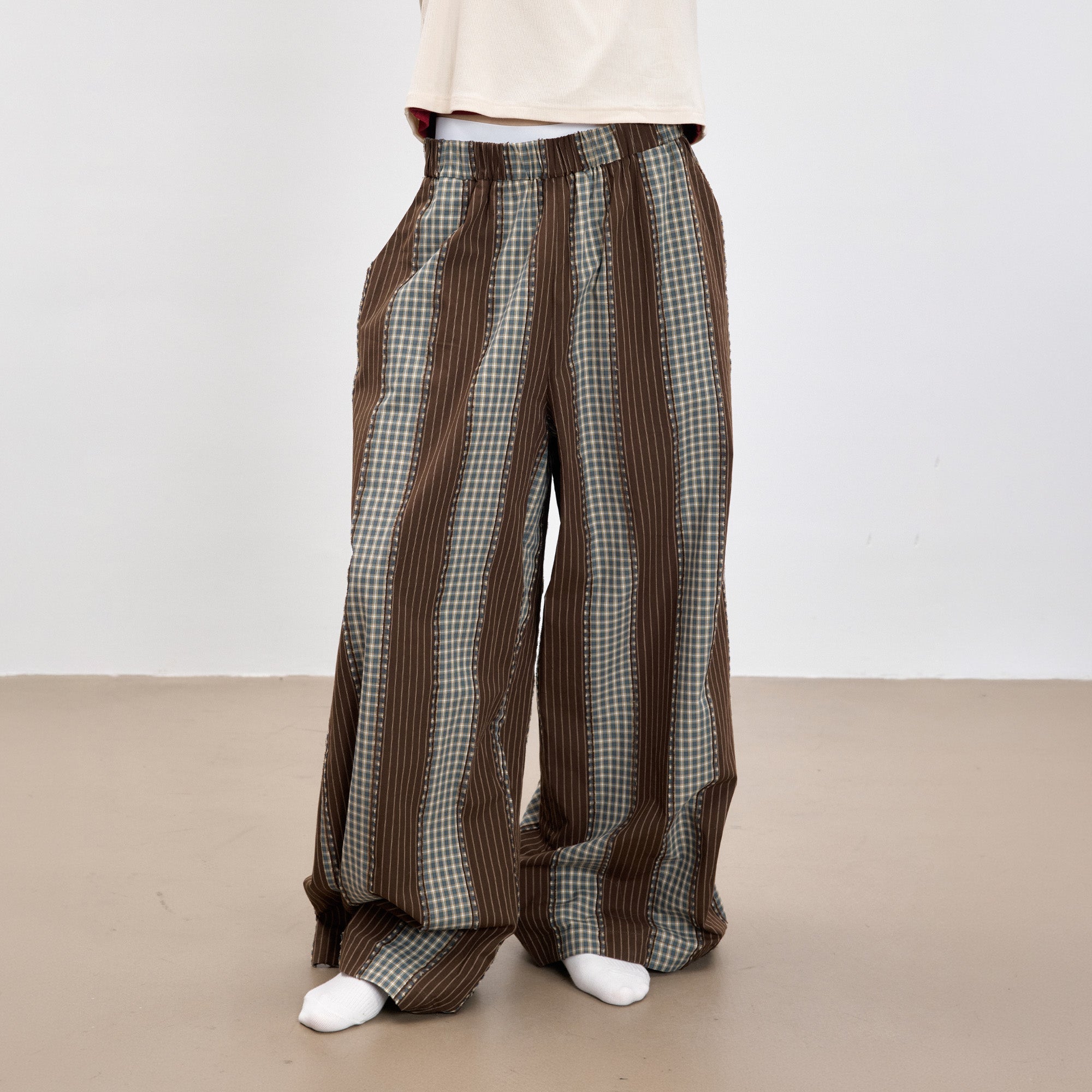 TUIMU Striped Wide-Leg Lounge Pants-Pants-S (Preorder)-Free Shipping Leatheretro