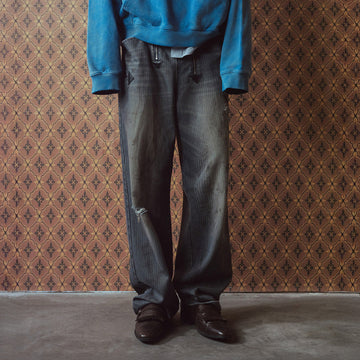 RICHILL Distressed Pinstriped Embroidered Jeans-Jeans-S-Free Shipping Leatheretro