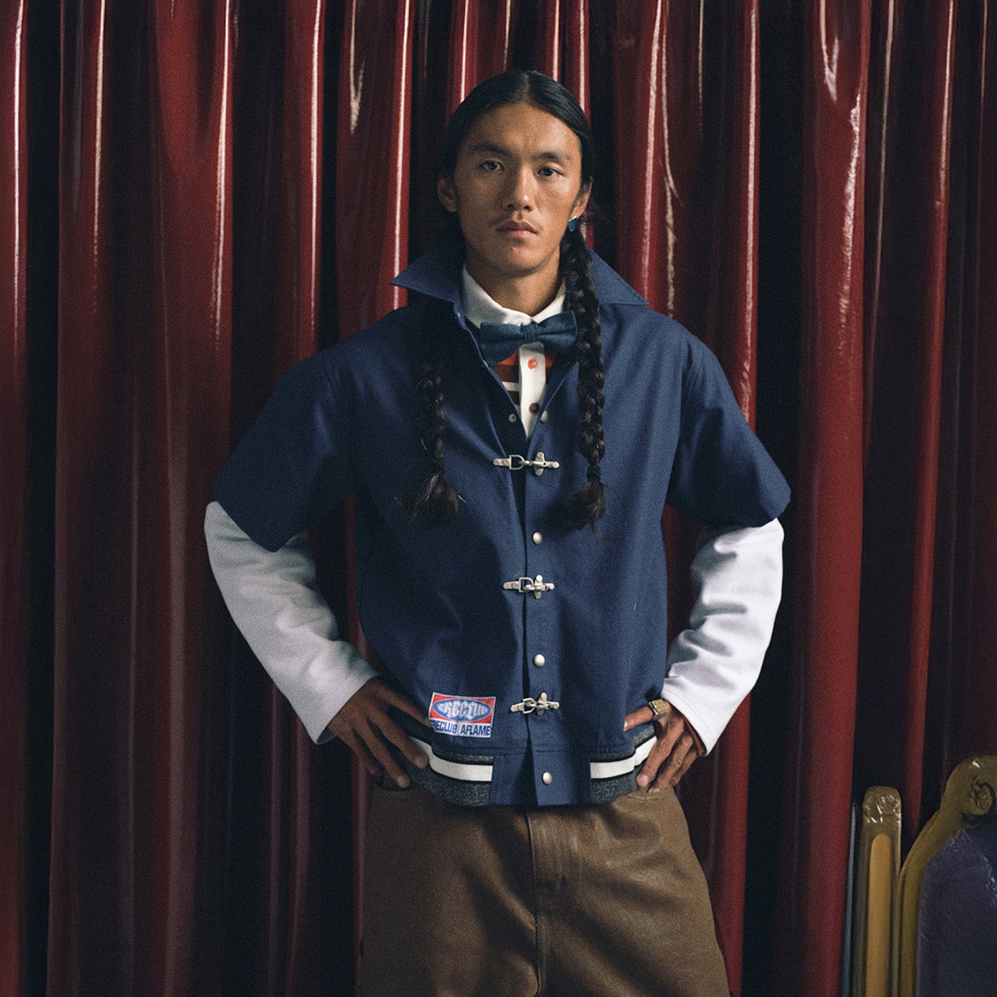 TRECLUB Hook-Buckle Layered Canvas Jacket-Jacket-S-Free Shipping Leatheretro