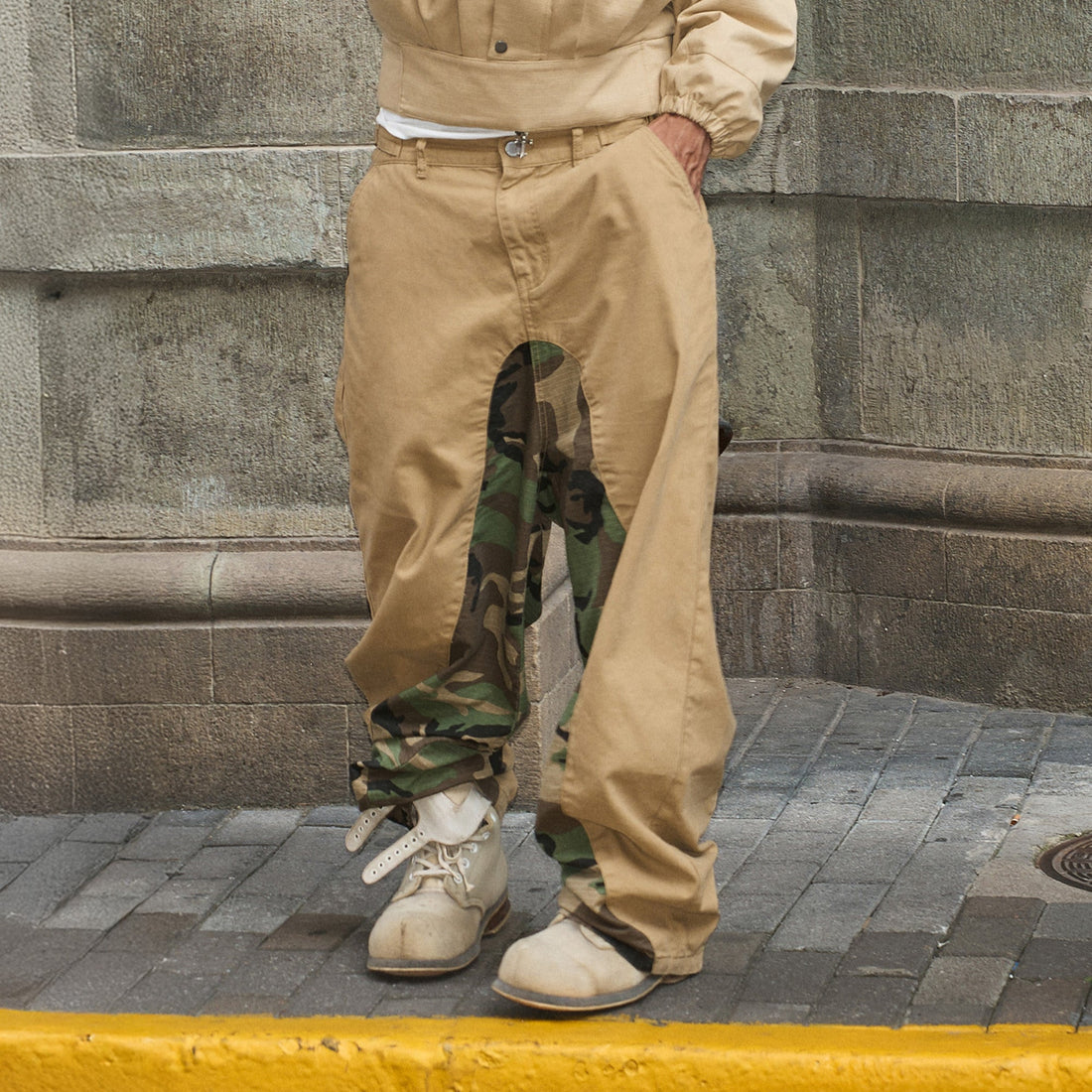 STEEPC Camo-Spliced Baggy Pants-Pants-S-Free Shipping Leatheretro