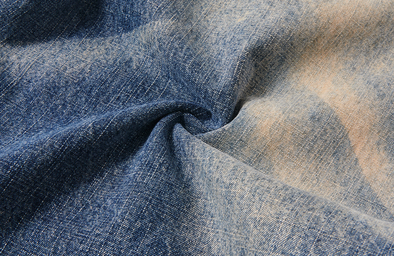 PASET Plaid Patch Distressed Wide-Leg Jeans-Jeans-S / 28"-Free Shipping Leatheretro