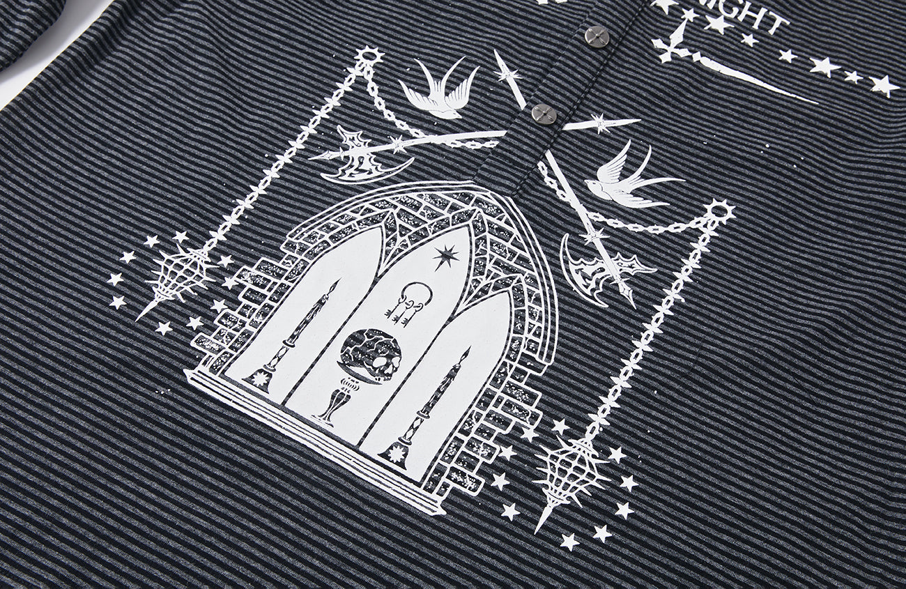 PASET Gothic Graphic Long-Sleeve Tee-L/S Tee-S-Free Shipping Leatheretro