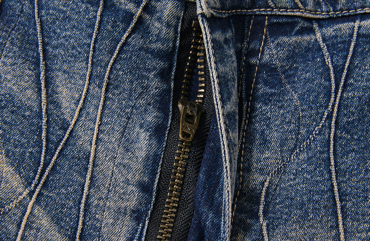 PASET Cross And Star Studded Wide-Leg Jeans-Jeans-S / 28"-Free Shipping Leatheretro