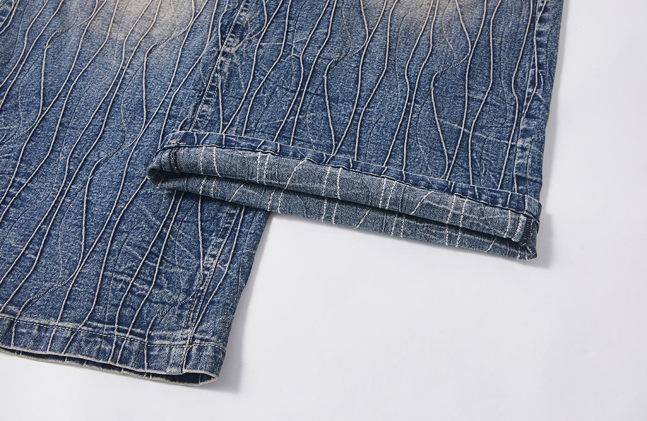 PASET Cross And Star Studded Wide-Leg Jeans-Jeans-S / 28"-Free Shipping Leatheretro