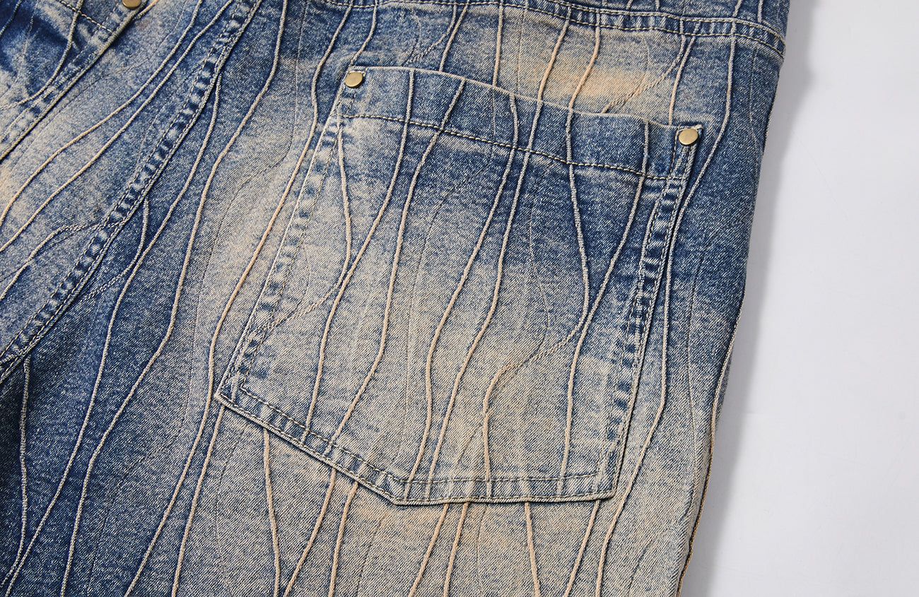 PASET Cross And Star Studded Wide-Leg Jeans-Jeans-S / 28"-Free Shipping Leatheretro