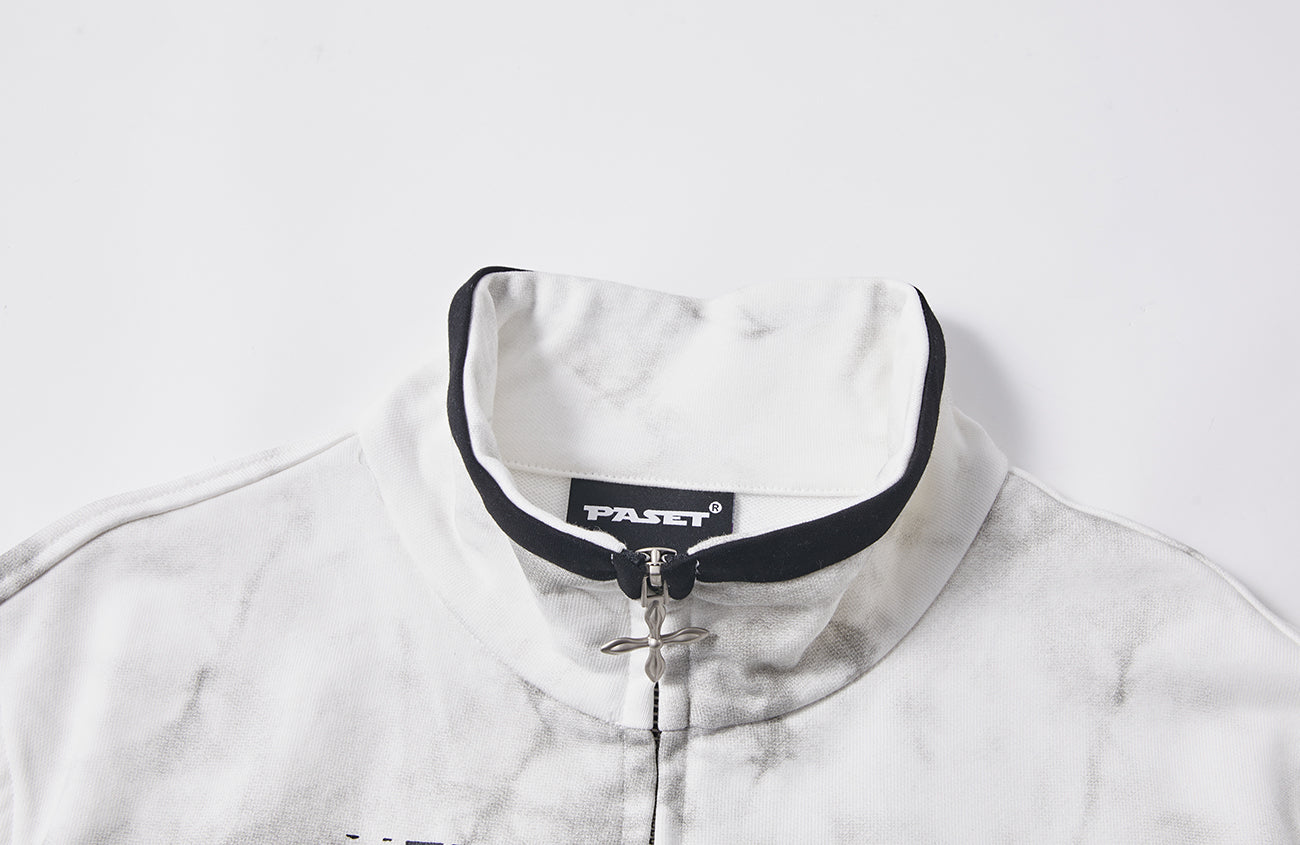 PASET Dirty Wash Star Graphic Track Jacket-Jacket-S-Free Shipping Leatheretro