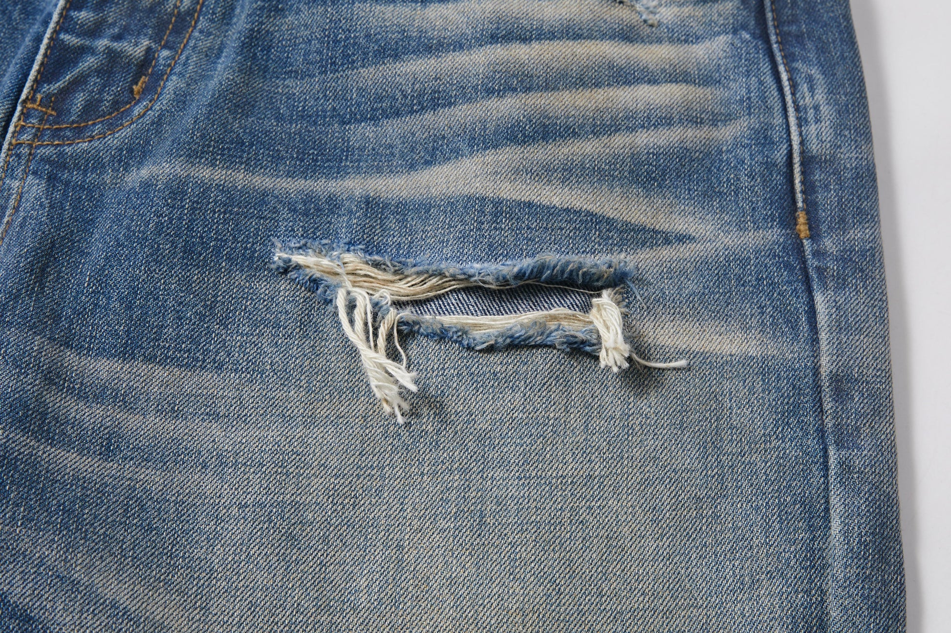 KREATE Double-Layer Distressed Straight-Leg Jeans-Jeans-S-Free Shipping Leatheretro