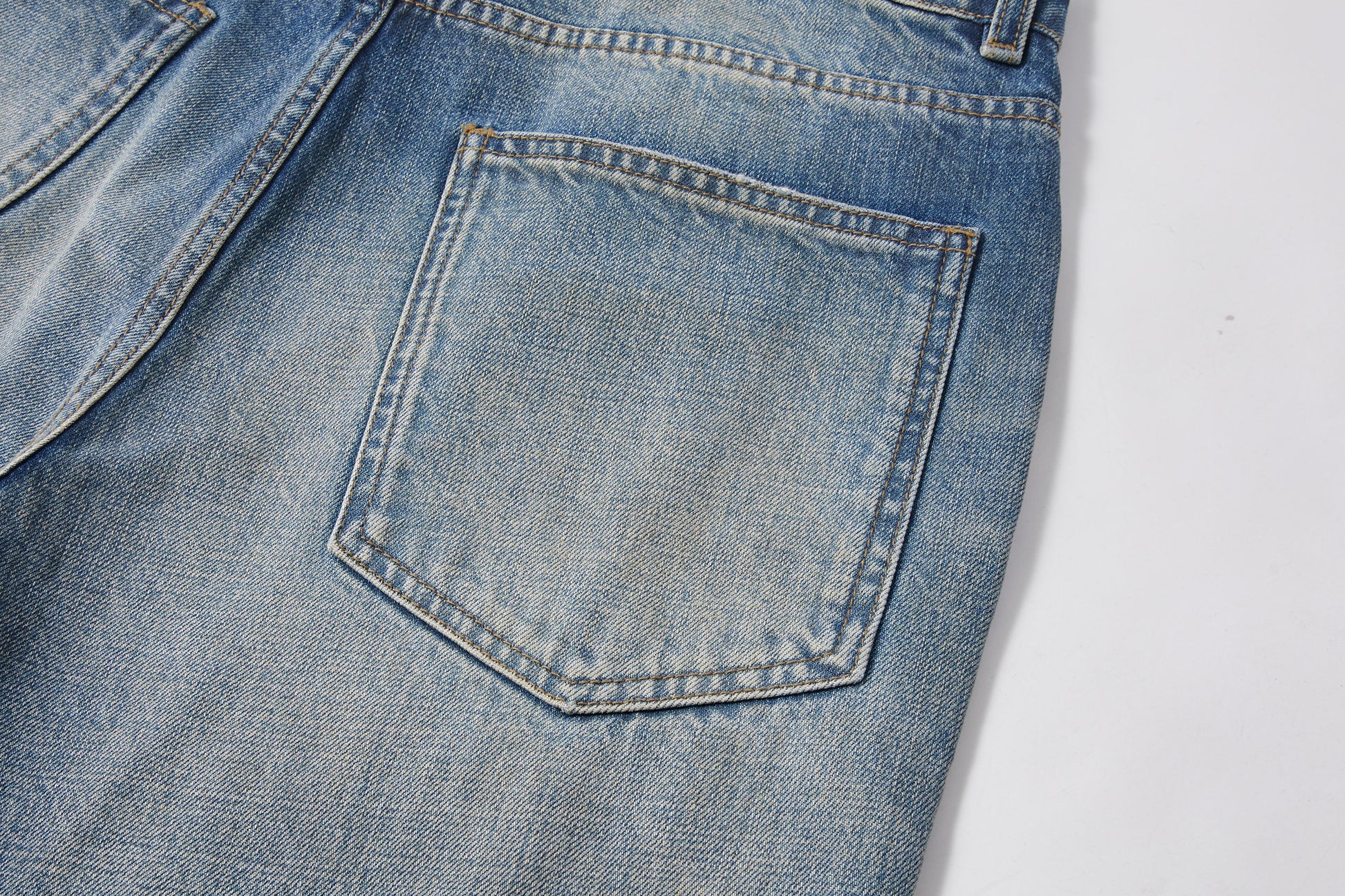 KREATE Double-Layer Distressed Straight-Leg Jeans-Jeans-S-Free Shipping Leatheretro