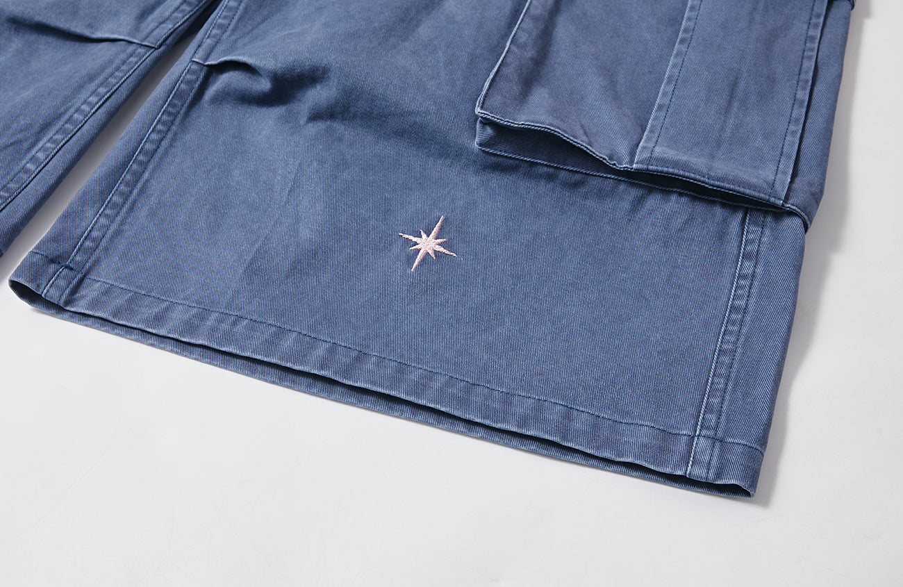 PASET Unicorn Embroidered Cargo Shorts-Shorts-S / 28"-Free Shipping Leatheretro