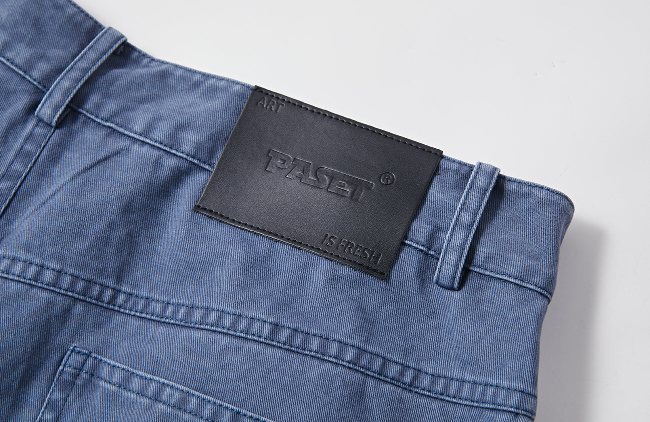 PASET Unicorn Embroidered Cargo Shorts-Shorts-S / 28"-Free Shipping Leatheretro