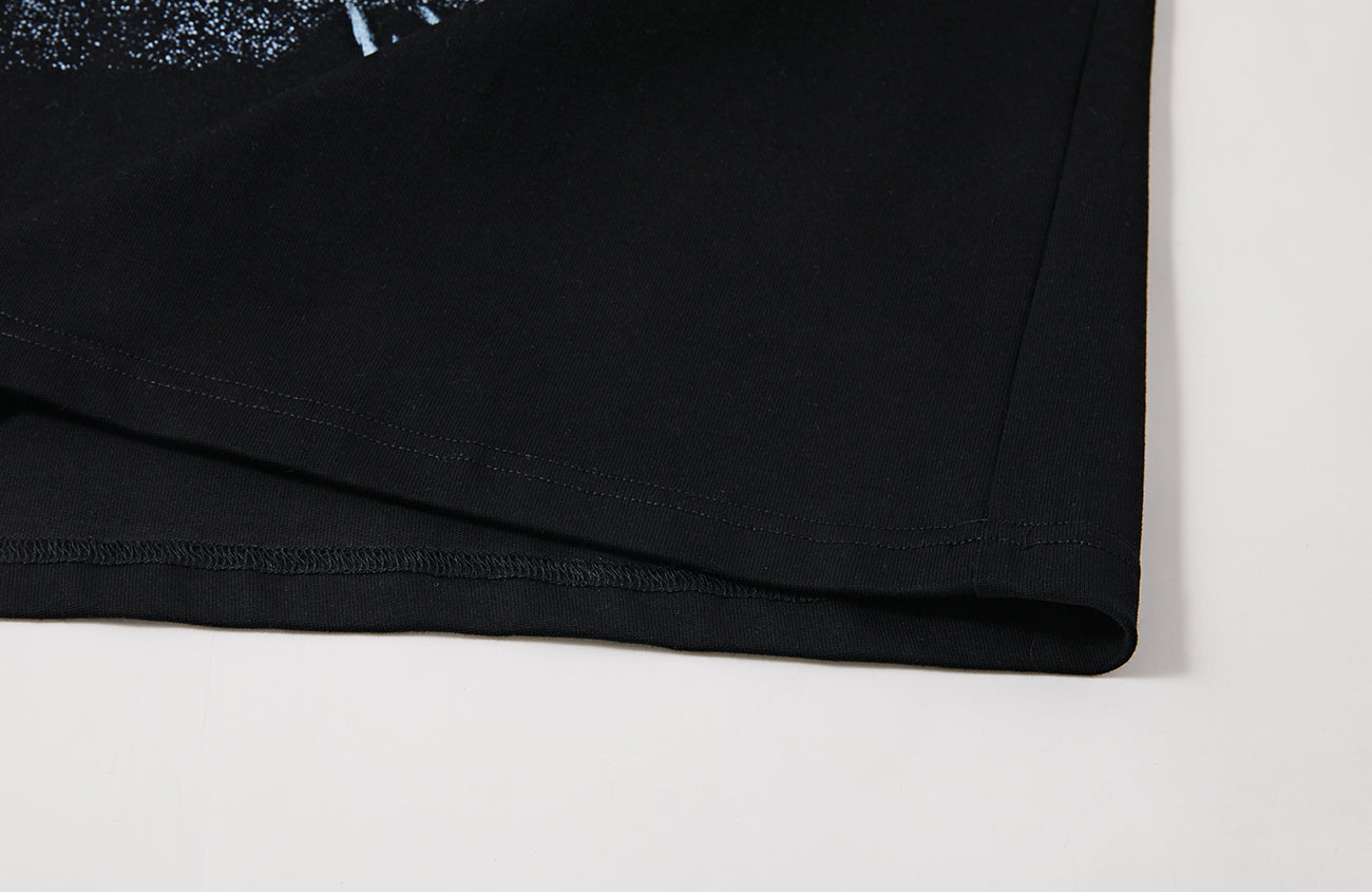 PASET Layered Stripe Graphic Long-Sleeve Tee-L/S Tee-XS-Black-Free Shipping Leatheretro