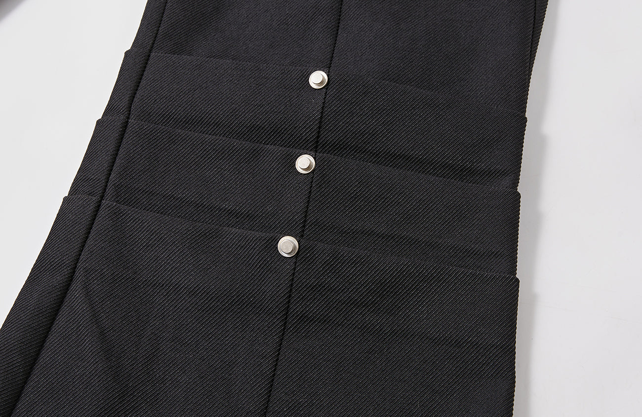 PASET Knee Paneled Flared Trousers-Pants-S / 27"-Free Shipping Leatheretro