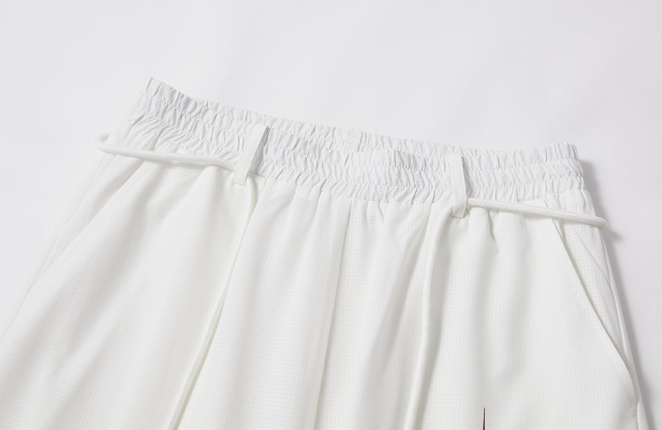 PASET Star Graphic Wide-Leg Pants-Pants-S / 26"-30"-White-Free Shipping Leatheretro
