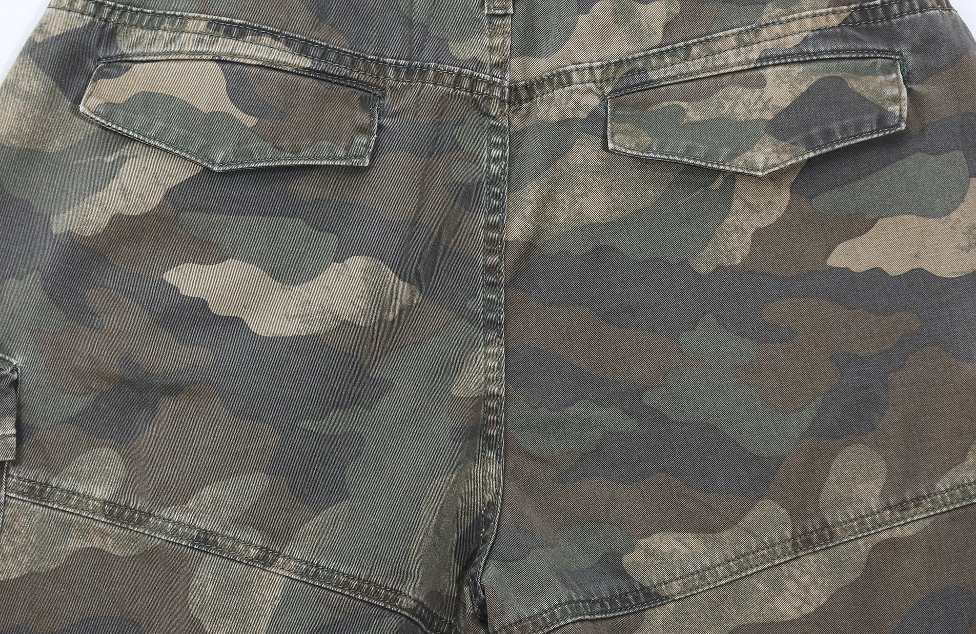 UNTILWERICH Washed Camo Cargo Shorts-Shorts-S / 28“-Free Shipping Leatheretro