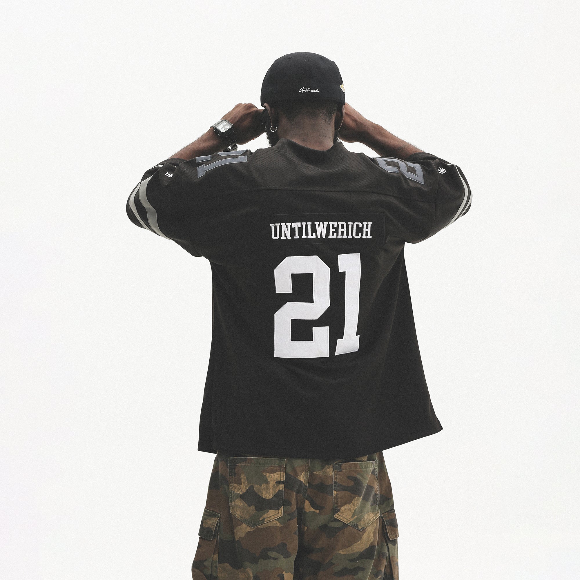 UNTILWERICH V-Neck Striped Hockey Short-Sleeve Jersey-T Shirt-S-Black-Free Shipping Leatheretro