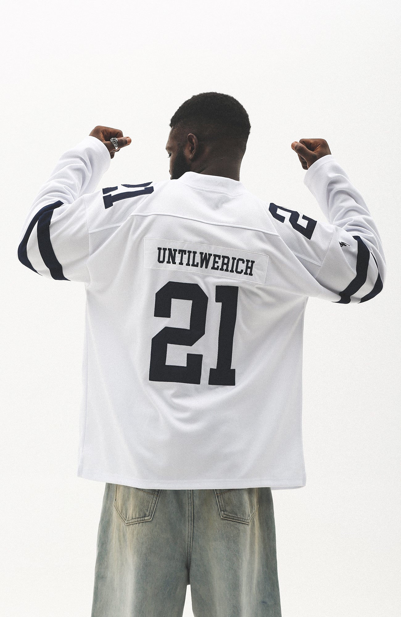 UNTILWERICH V-Neck Striped Hockey Long-Sleeve Jersey-L/S Tee-S-Black-Free Shipping Leatheretro