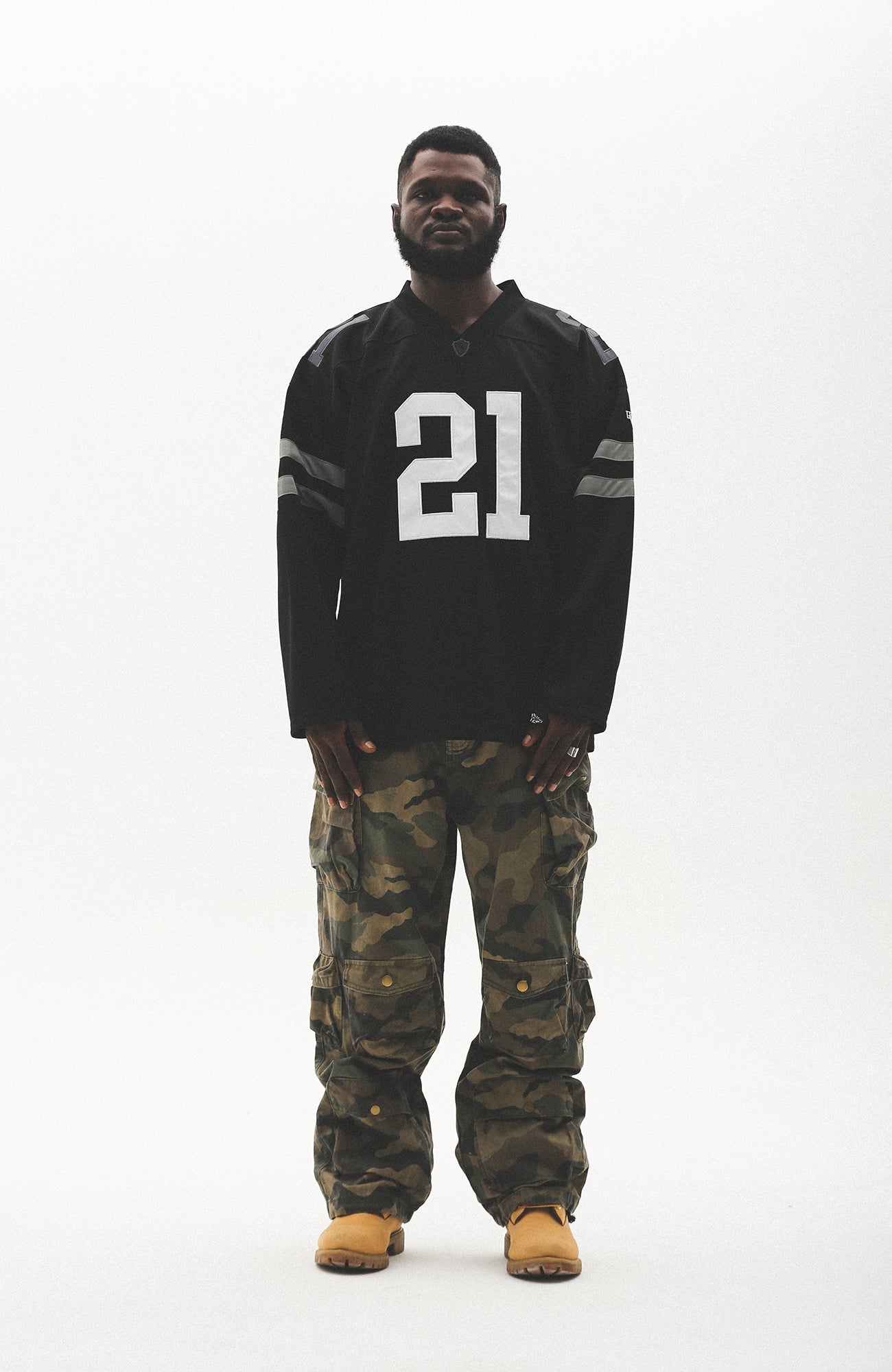 UNTILWERICH V-Neck Striped Hockey Long-Sleeve Jersey-L/S Tee-S-Black-Free Shipping Leatheretro