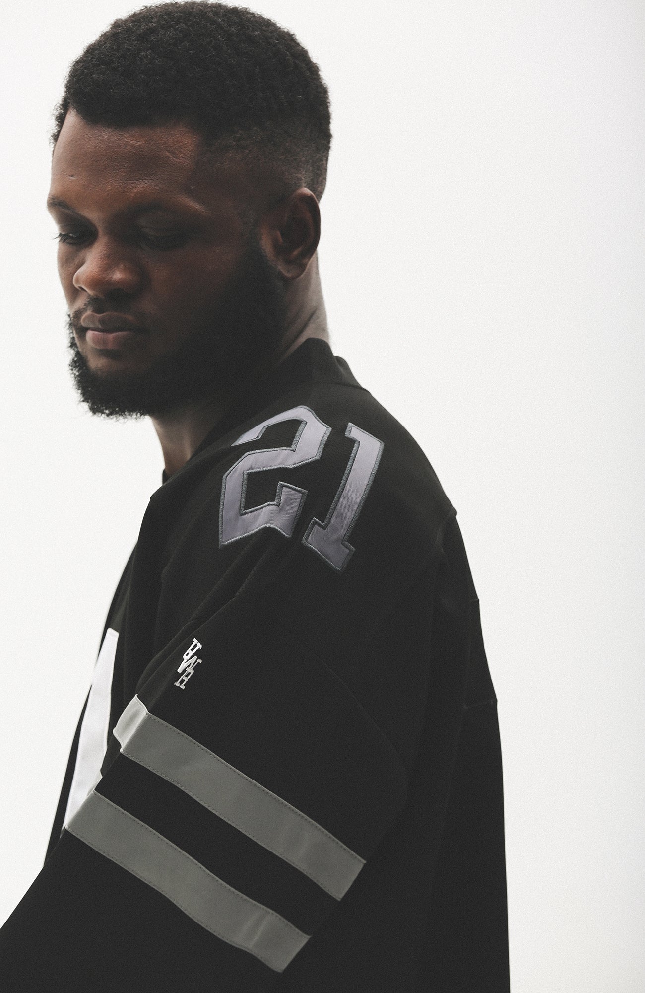 UNTILWERICH V-Neck Striped Hockey Long-Sleeve Jersey-L/S Tee-S-Black-Free Shipping Leatheretro