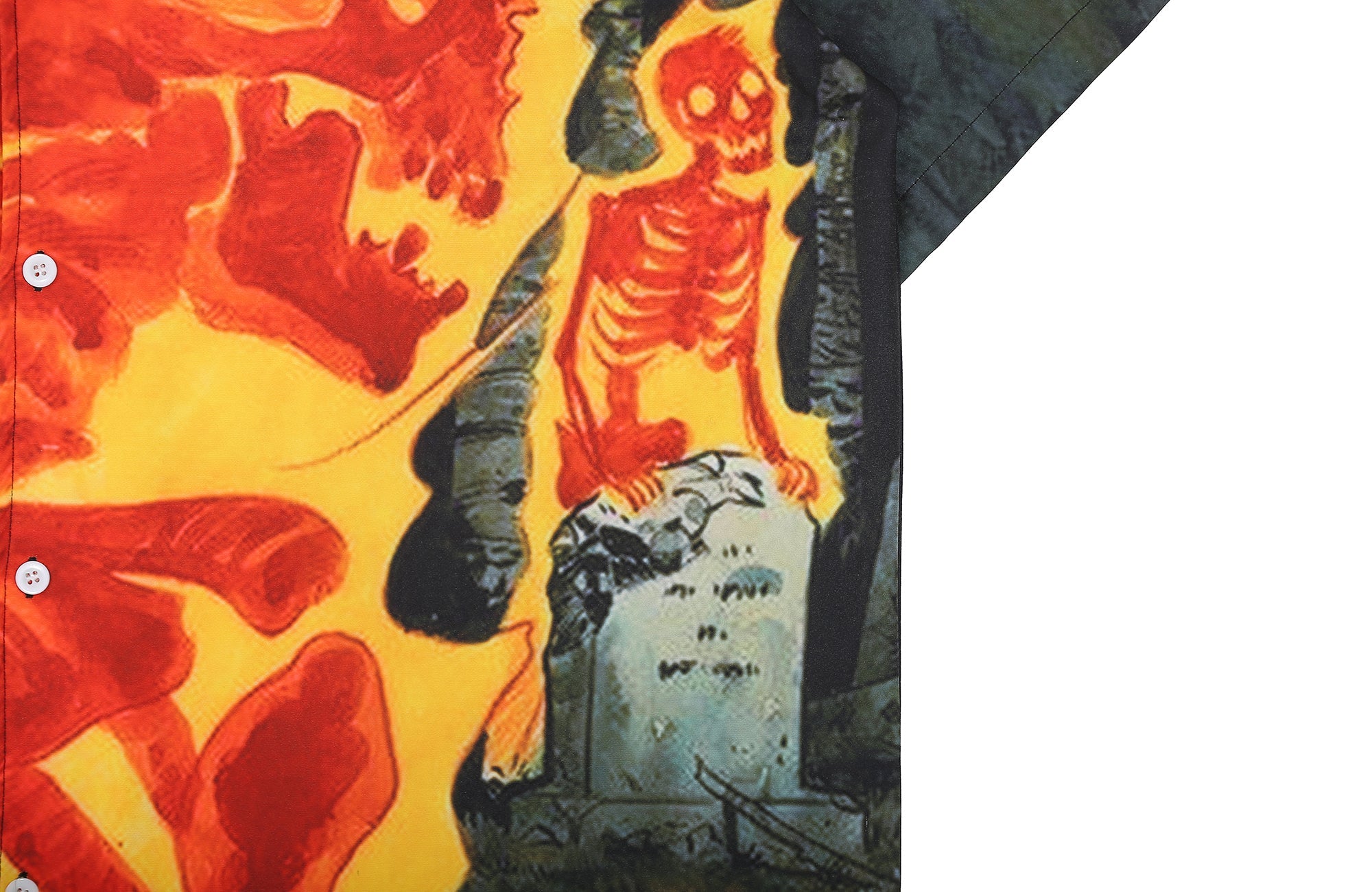 UNTILWERICH Flame Skeleton Graphic Half Shirt-Half shirt-M-Free Shipping Leatheretro