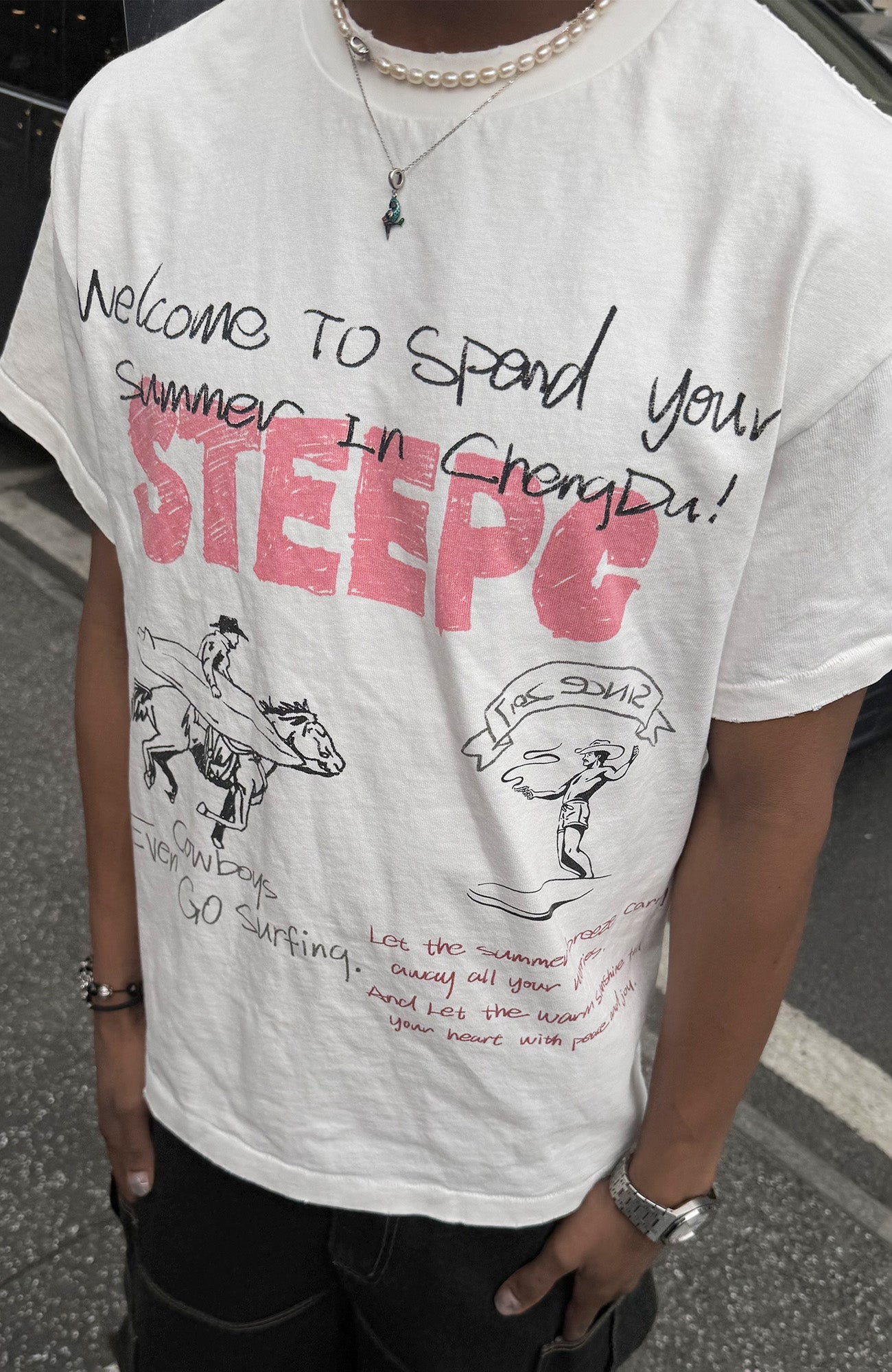 STEEPC Graffiti Sketch Graphic Tee-T Shirt-S-Free Shipping Leatheretro