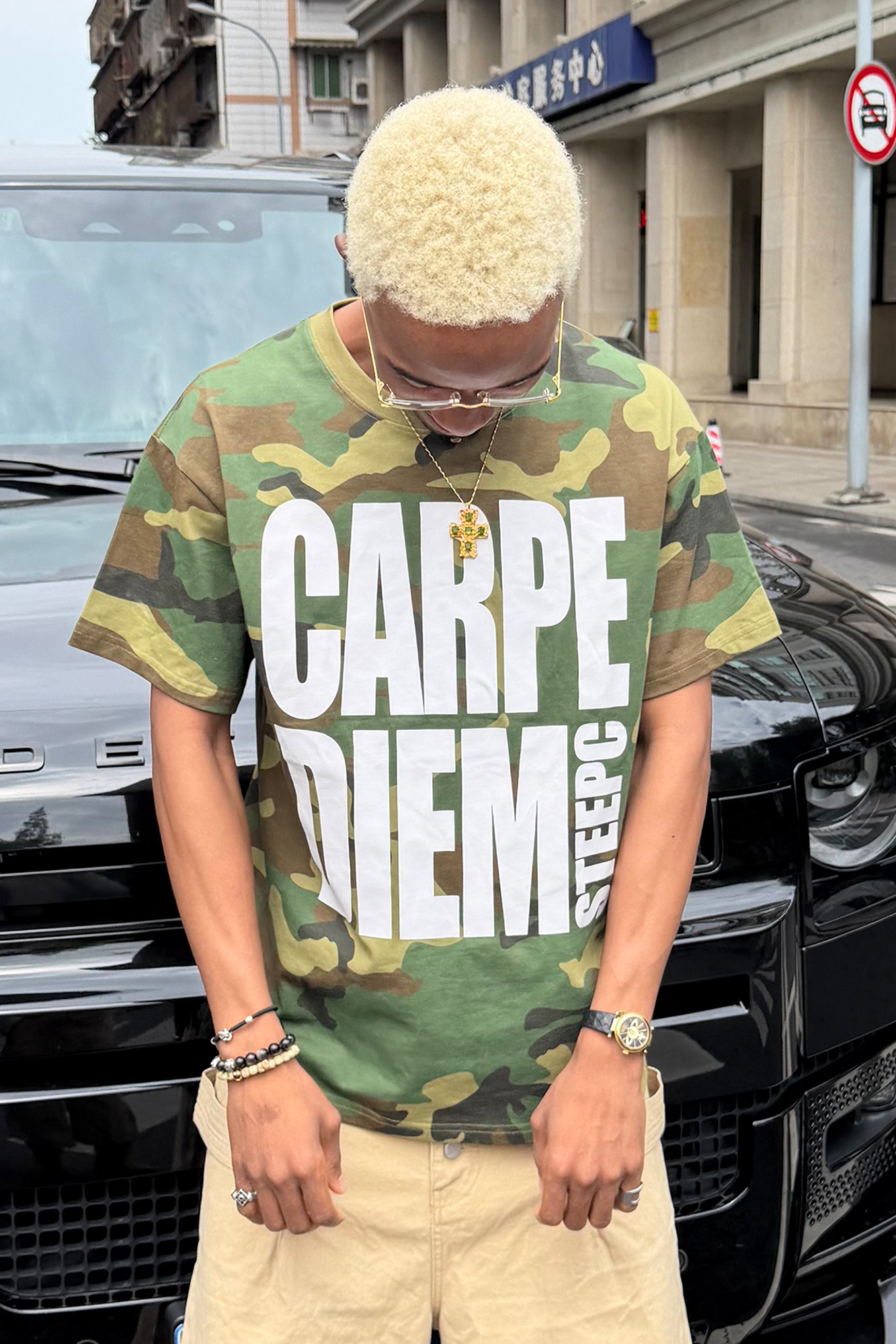 STEEPC Camo Slogan Graphic T-Shirt-T Shirt-S (1)-Free Shipping Leatheretro
