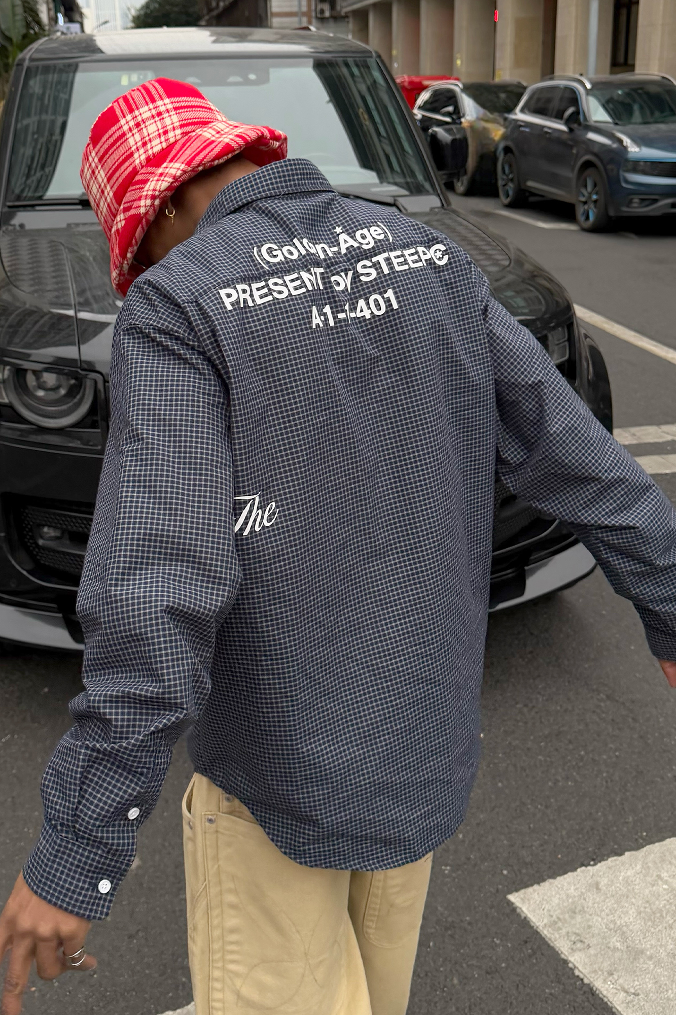 STEEPC Slogan Graphic Check Overshirt-Shirt-S (1)-Free Shipping Leatheretro