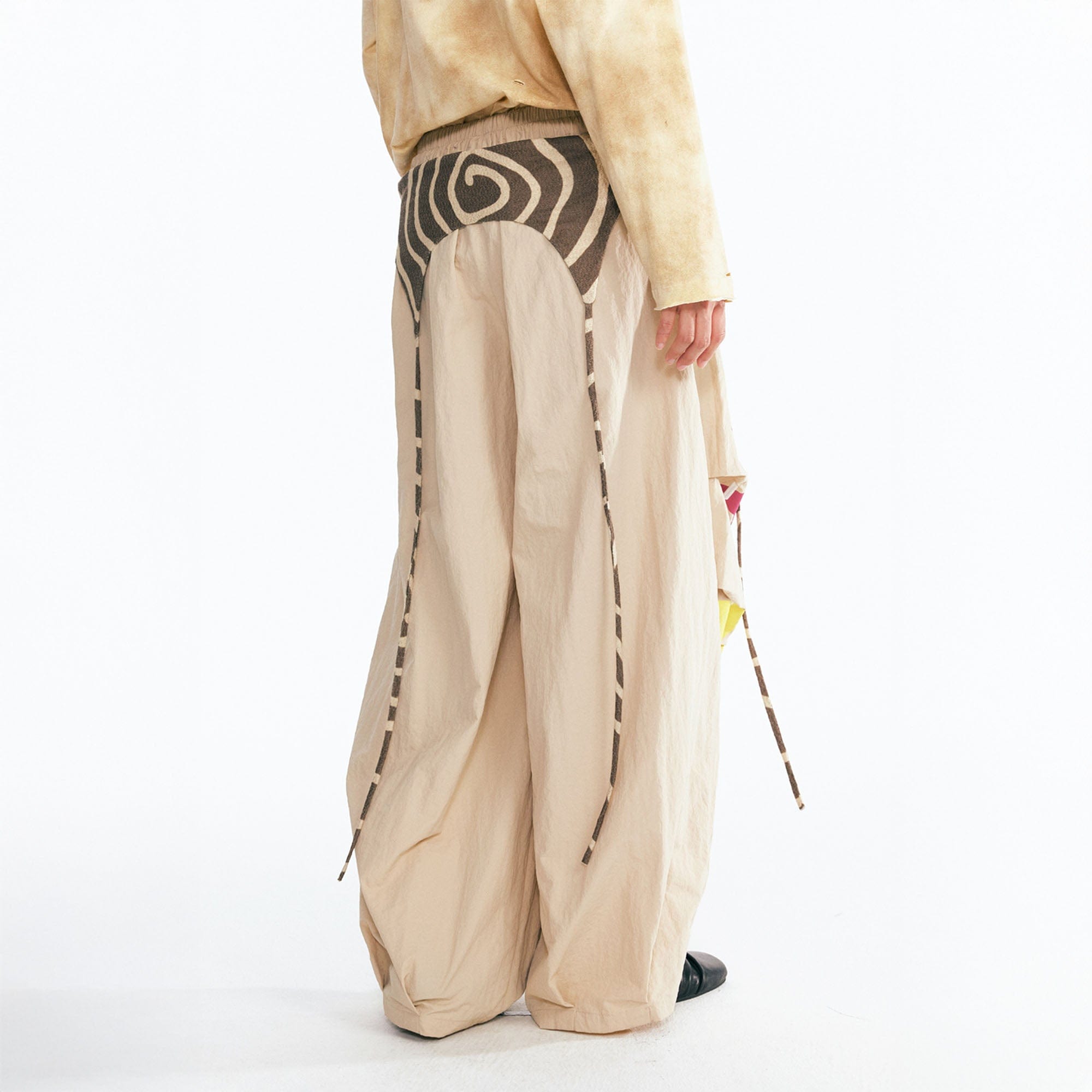 1997 POSTOFFICE Tribal Spiral Waist-Panel Parachute Pants-Pants-S-Free Shipping Leatheretro