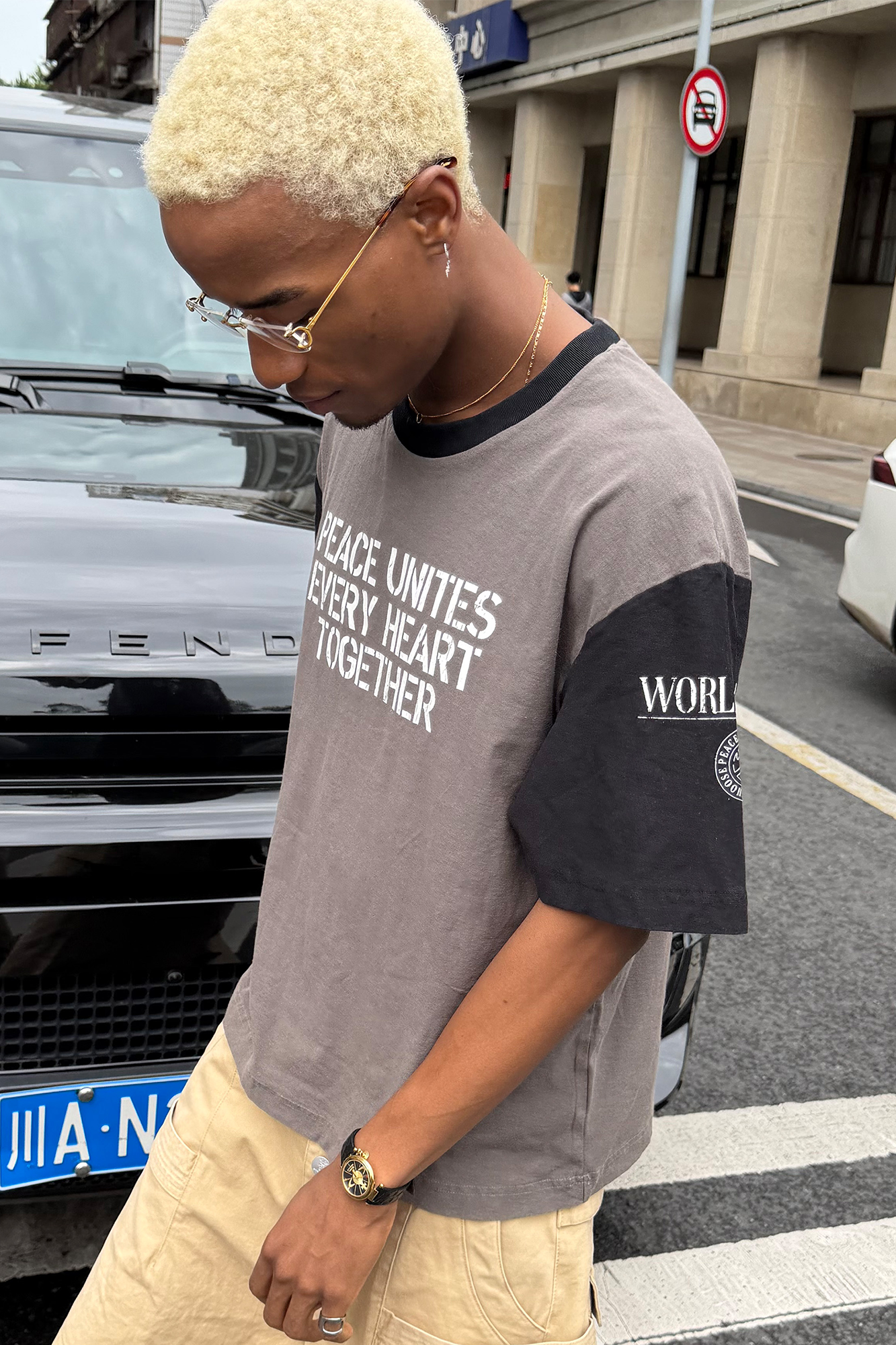 STEEPC Contrast Spliced Slogan T-Shirt-T Shirt-S (1)-Free Shipping Leatheretro