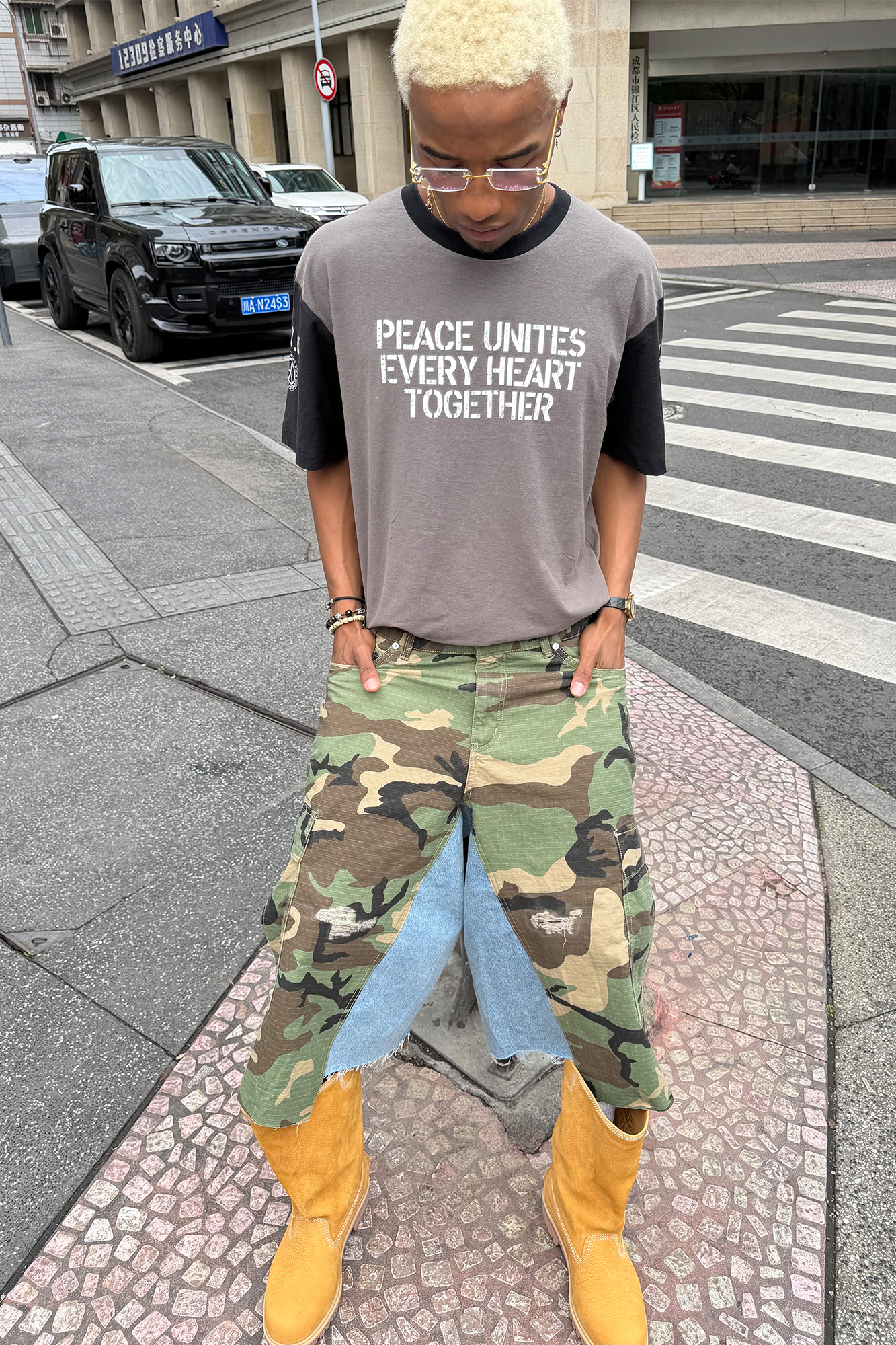 STEEPC Contrast Spliced Slogan T-Shirt-T Shirt-S (1)-Free Shipping Leatheretro