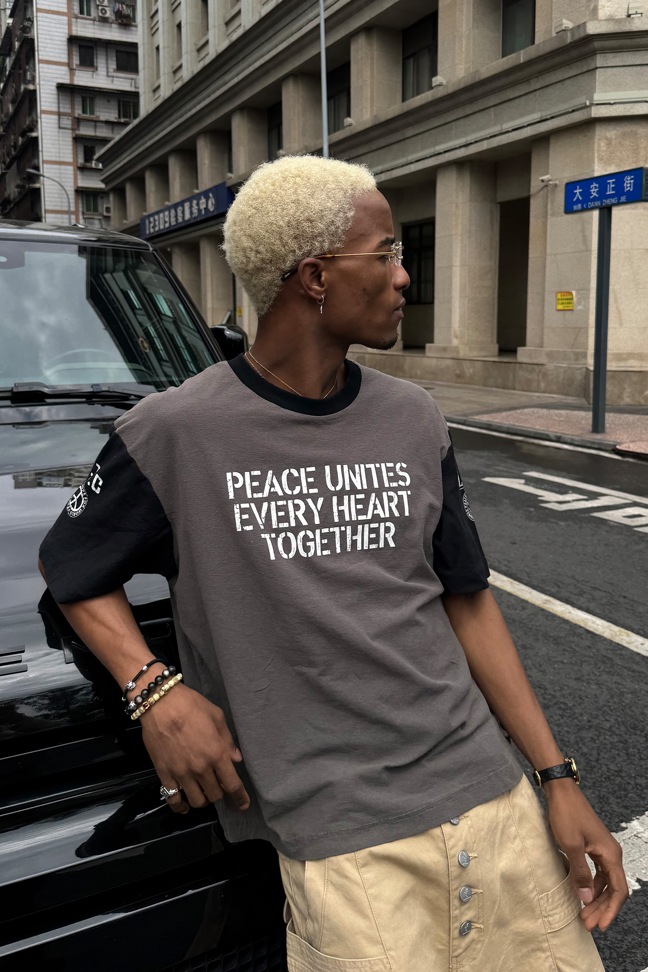 STEEPC Contrast Spliced Slogan T-Shirt-T Shirt-S (1)-Free Shipping Leatheretro
