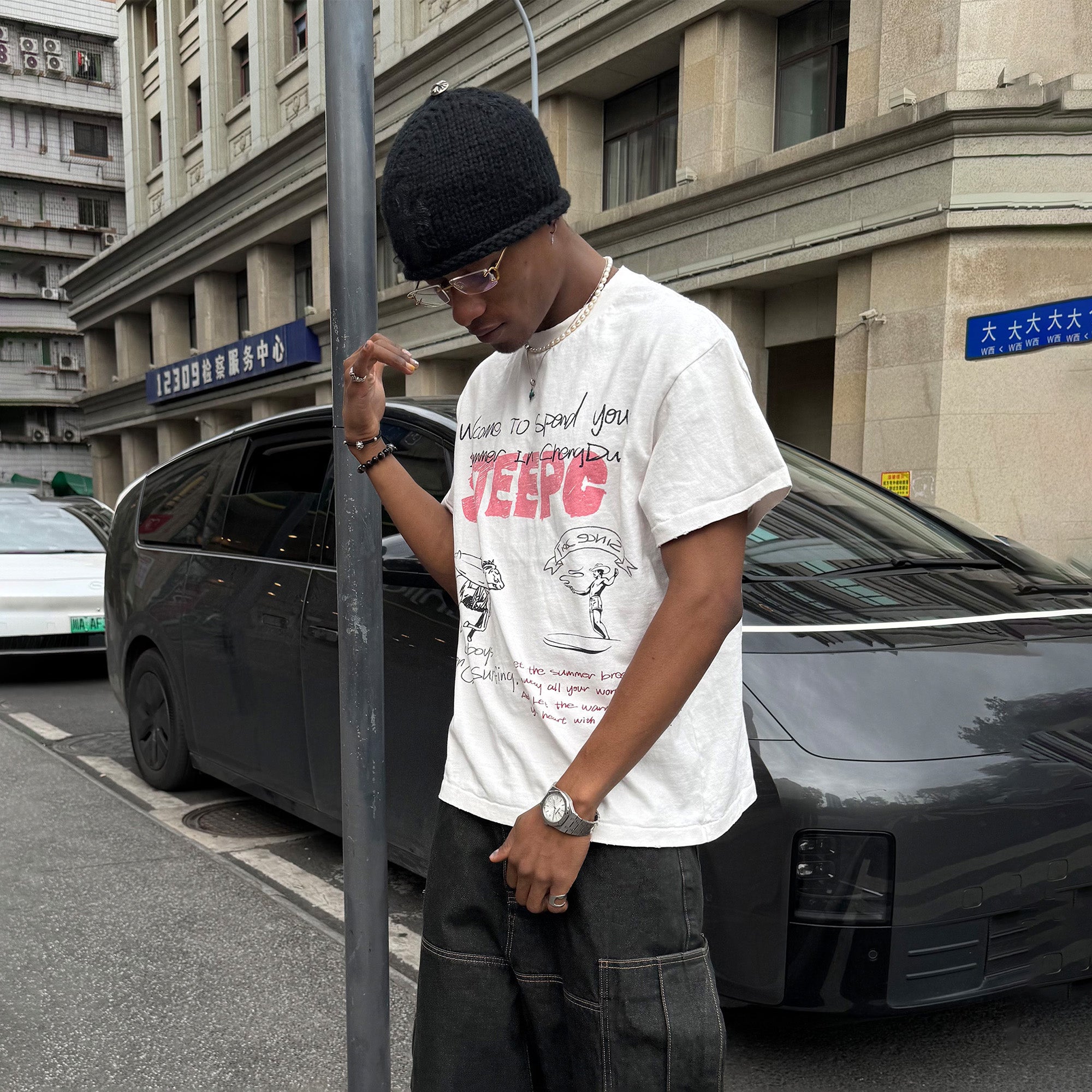 STEEPC Graffiti Sketch Graphic Tee-T Shirt-S-Free Shipping Leatheretro