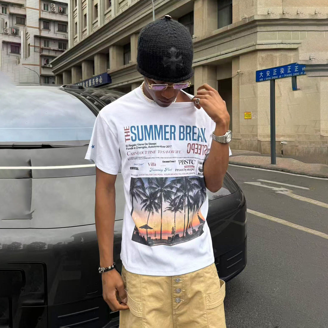 STEEPC Sunset Beach Graphic Tee-T Shirt-S-Free Shipping Leatheretro