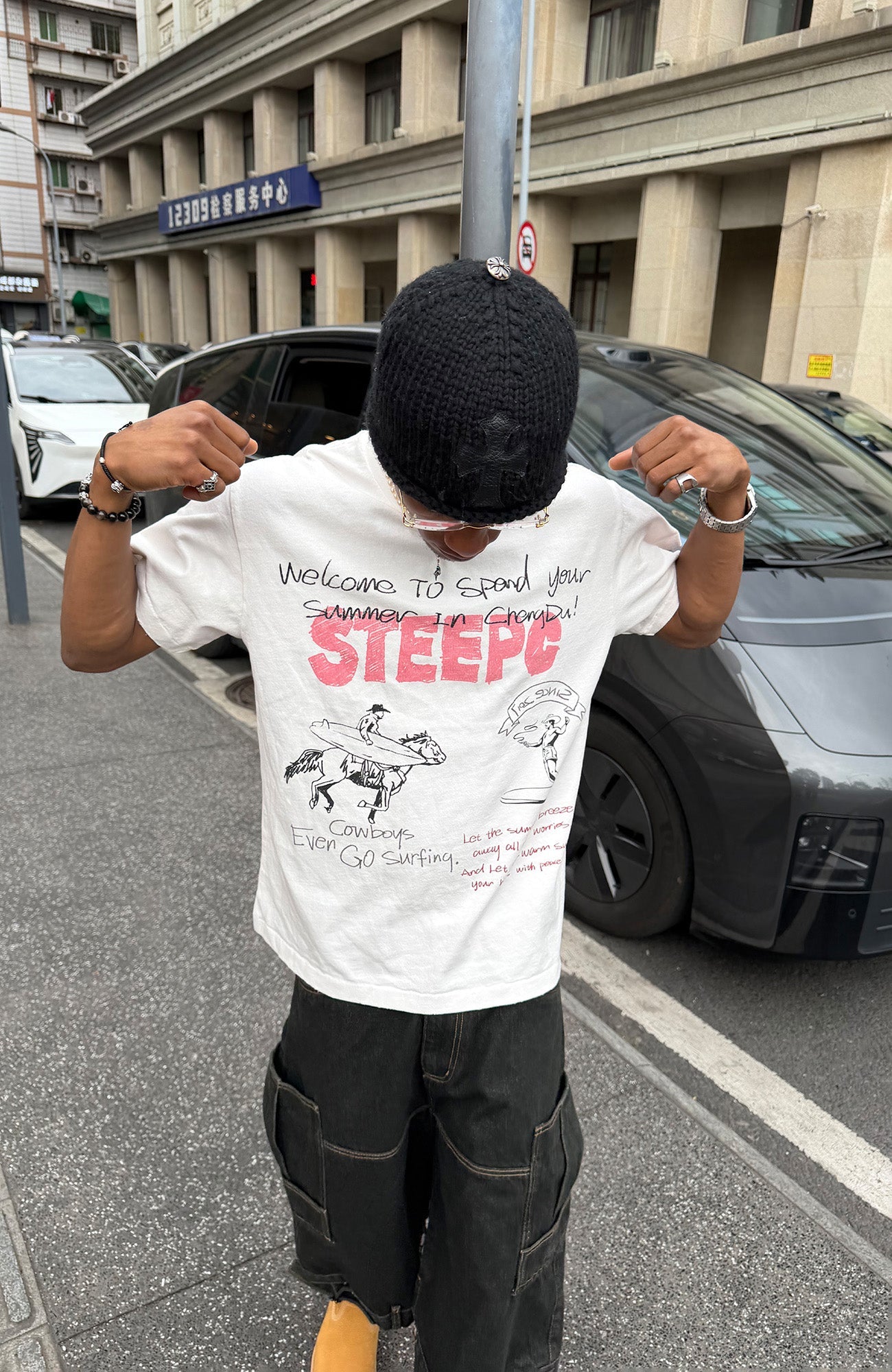 STEEPC Graffiti Sketch Graphic Tee-T Shirt-S-Free Shipping Leatheretro