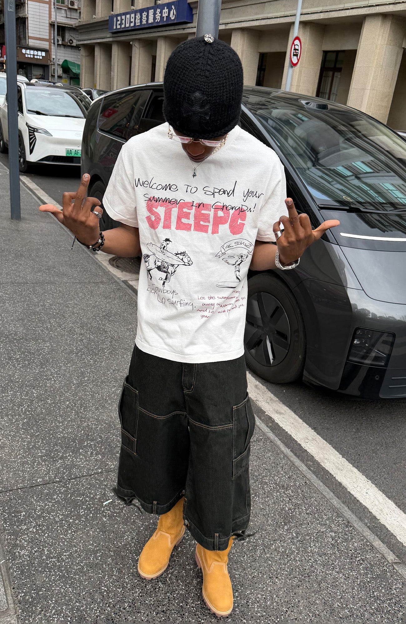 STEEPC Graffiti Sketch Graphic Tee-T Shirt-S-Free Shipping Leatheretro