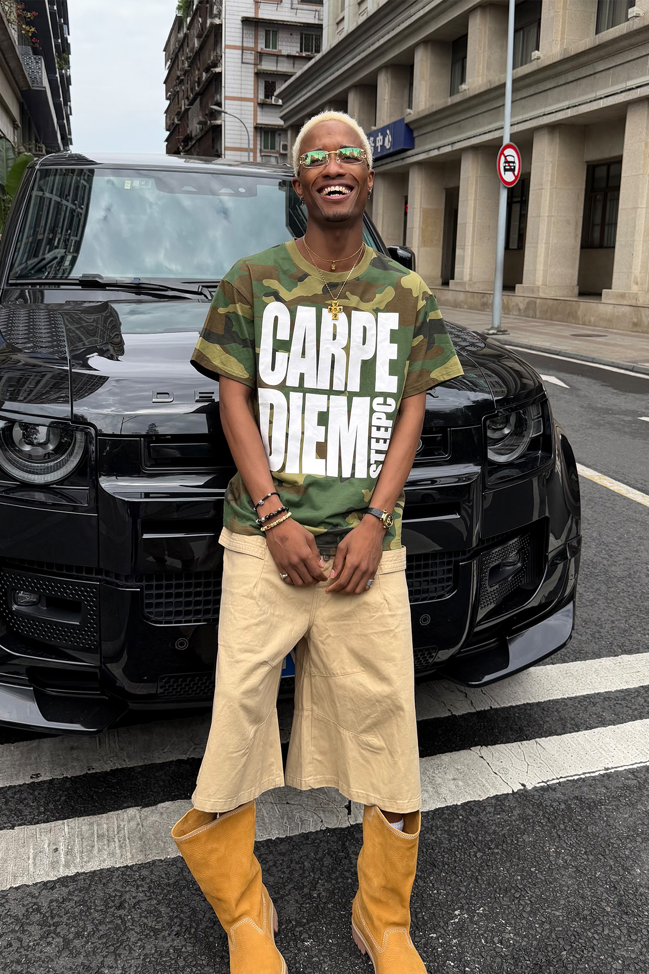 STEEPC Camo Slogan Graphic T-Shirt-T Shirt-S (1)-Free Shipping Leatheretro